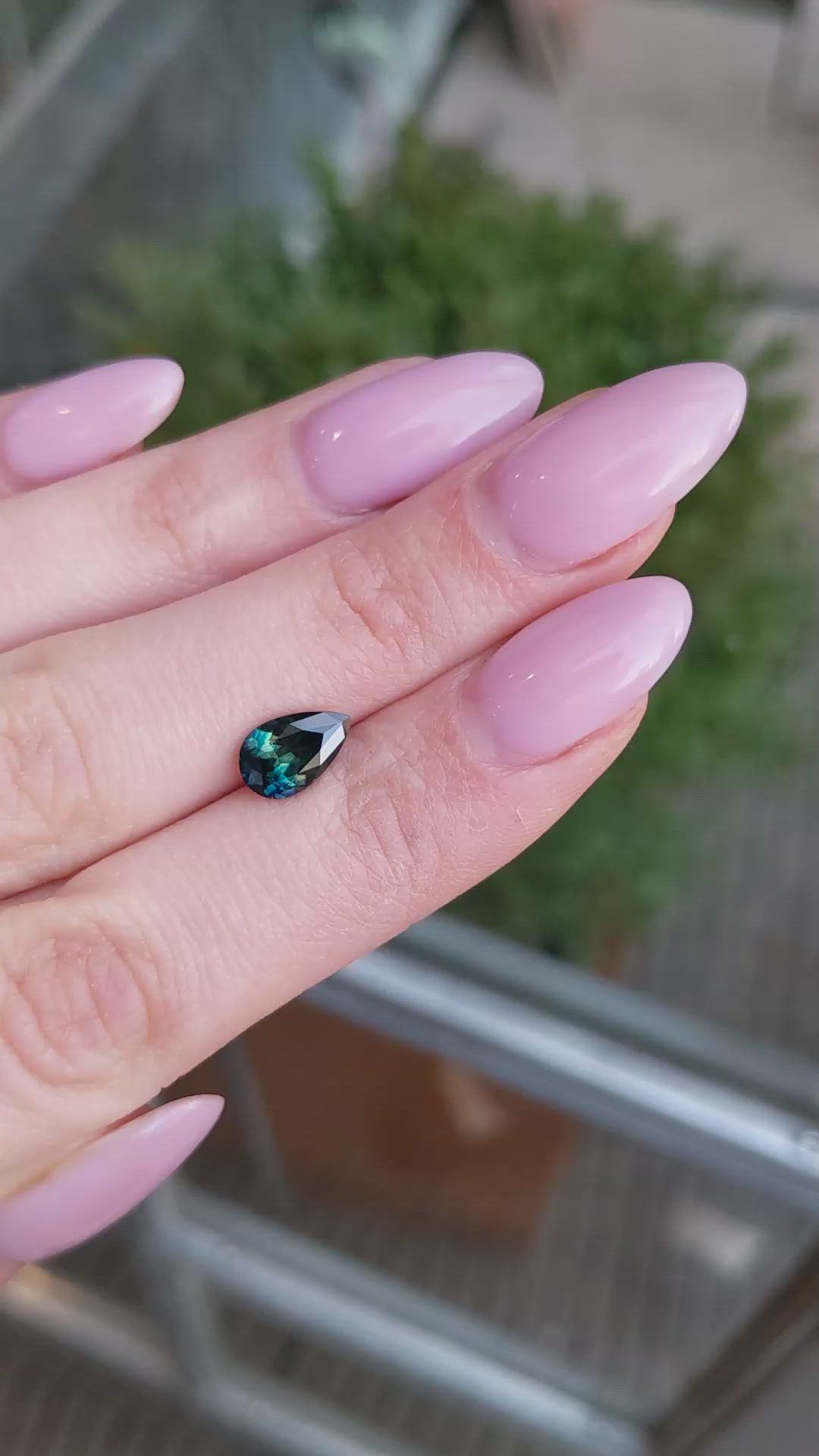 1.64 Ct. Bluish Green Sapphire from Madagascar Size Video