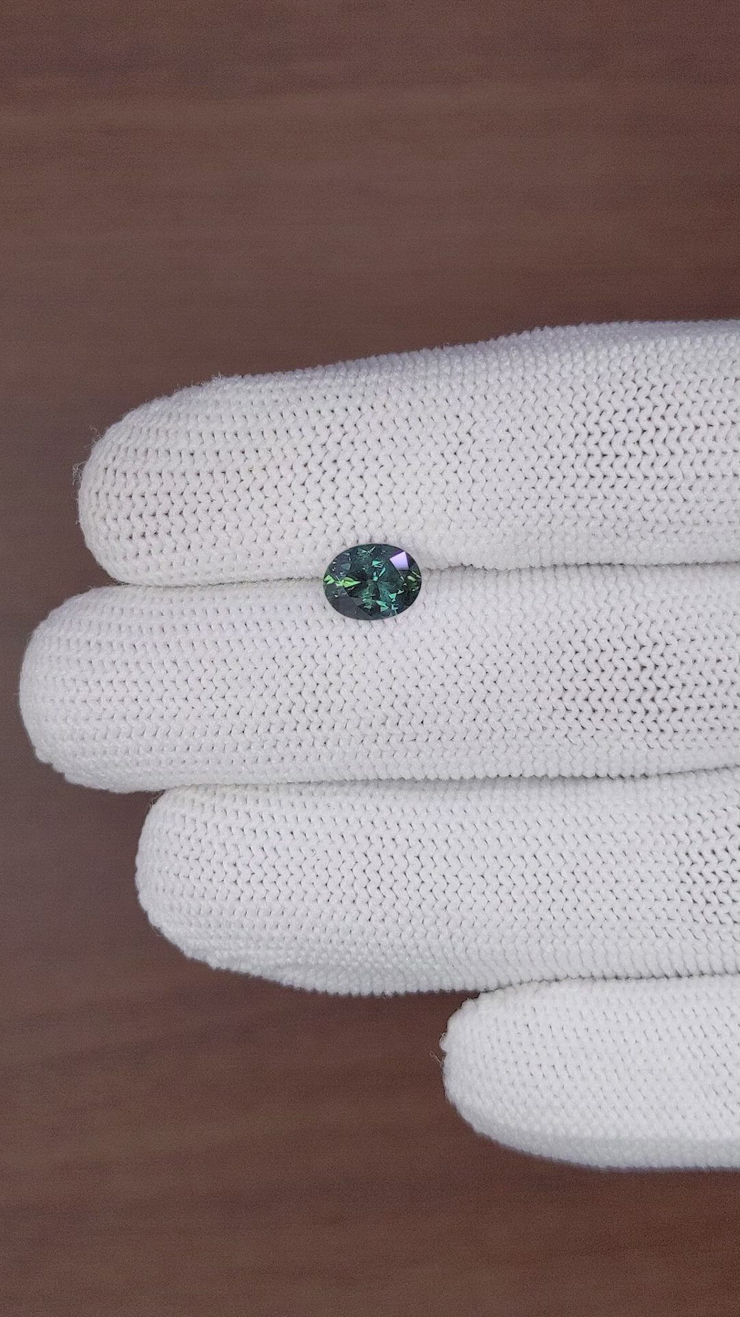 1.48 Ct. Bluish Green Sapphire from Madagascar Size Video