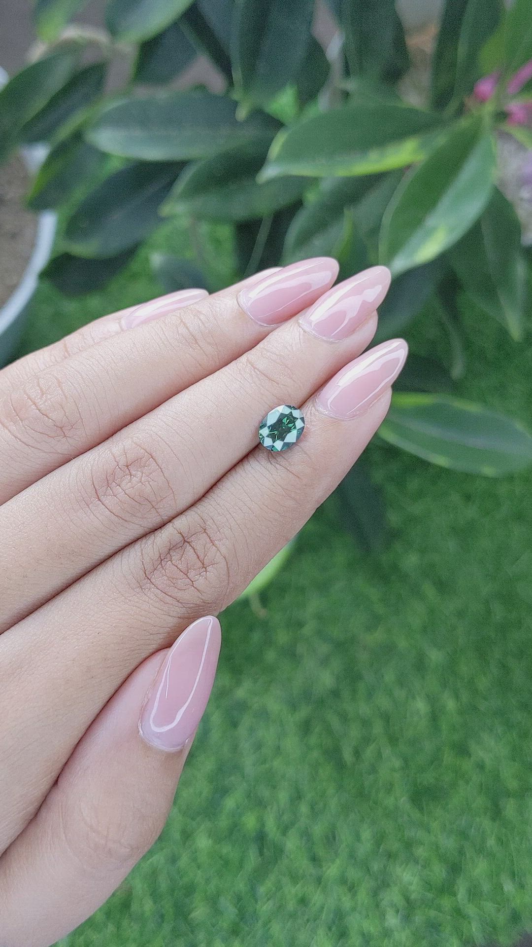 1.48 Ct. Bluish Green Sapphire from Madagascar Size Video