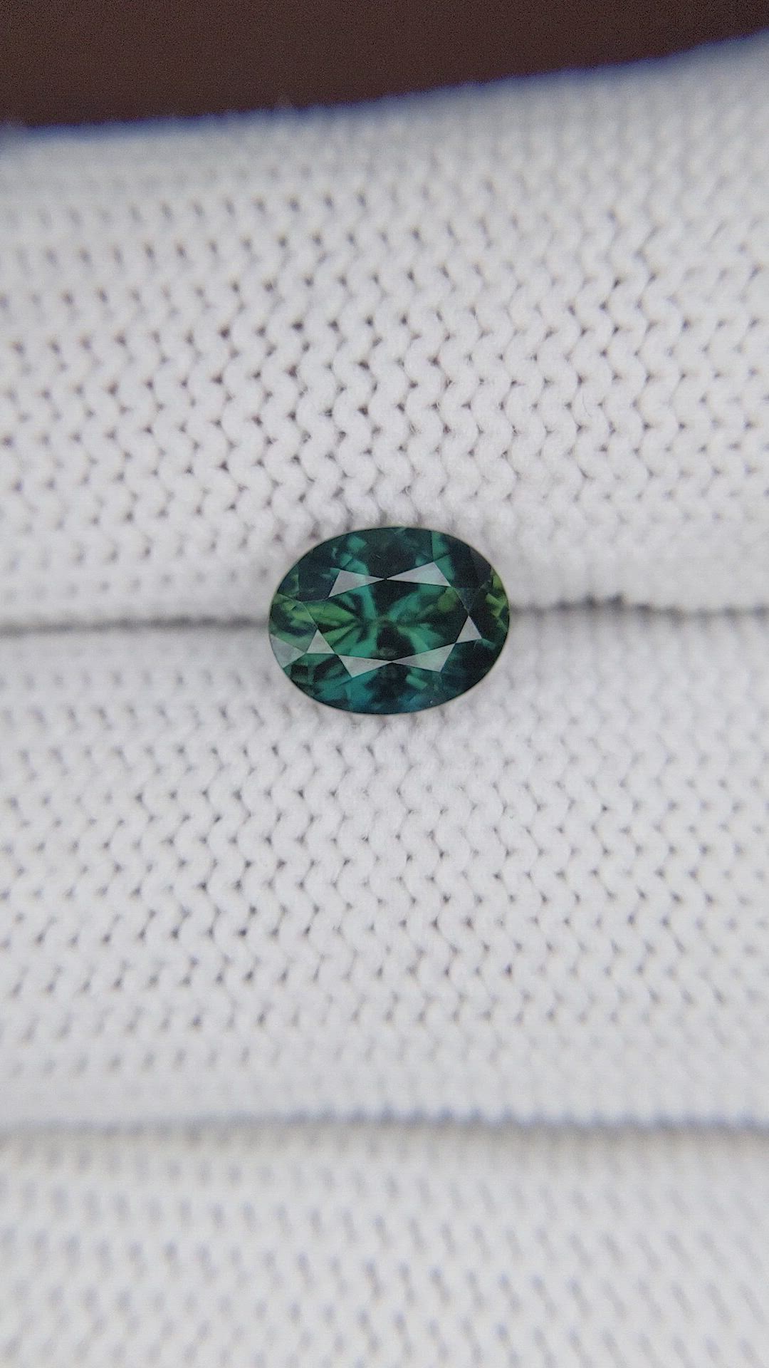 1.48 Ct. Bluish Green Sapphire from Madagascar Size Video
