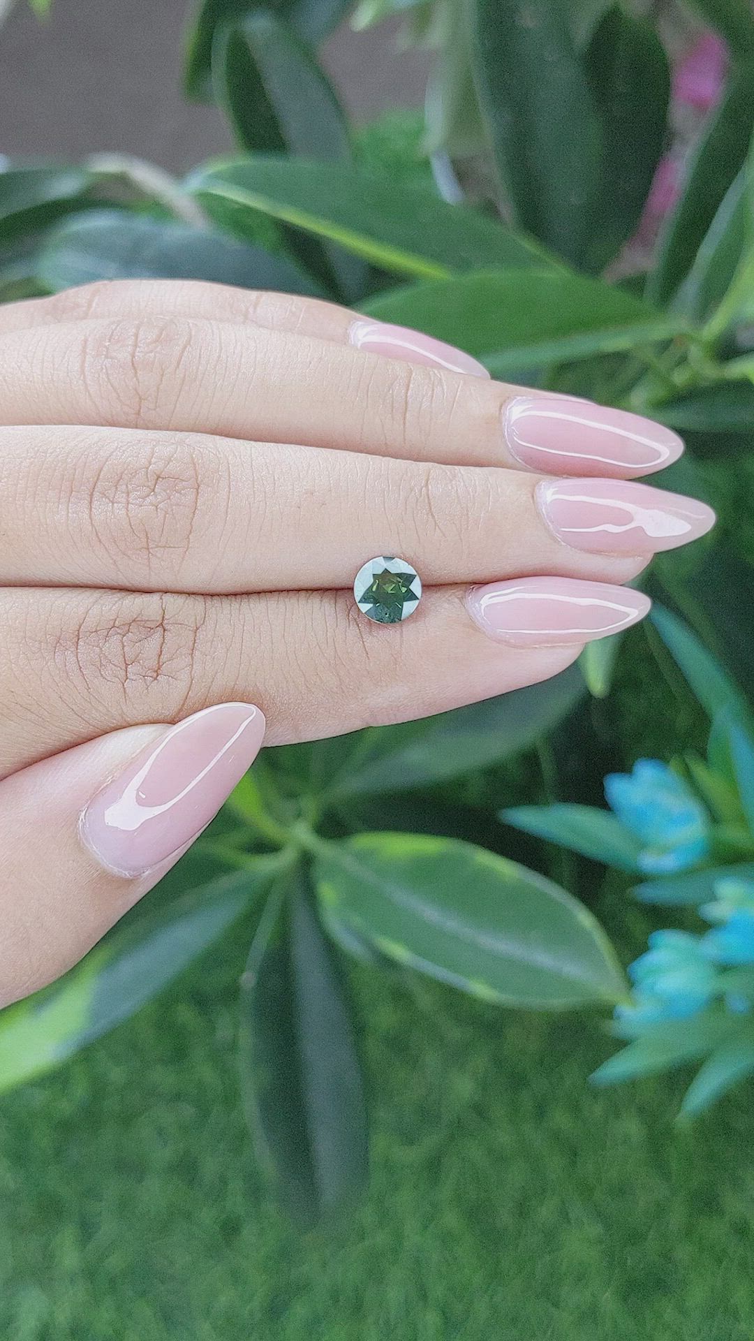 1.08 Ct. Green Sapphire from Madagascar Size Video