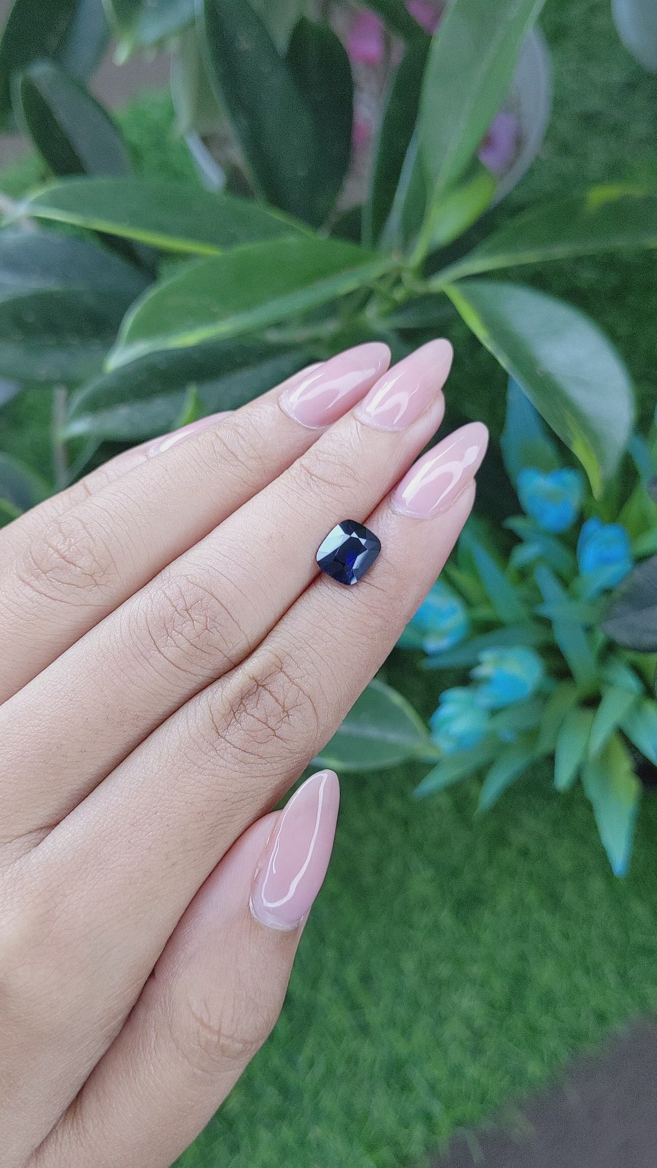 2.01 Ct. Blue Sapphire from Ceylon (Sri Lanka) Size Video