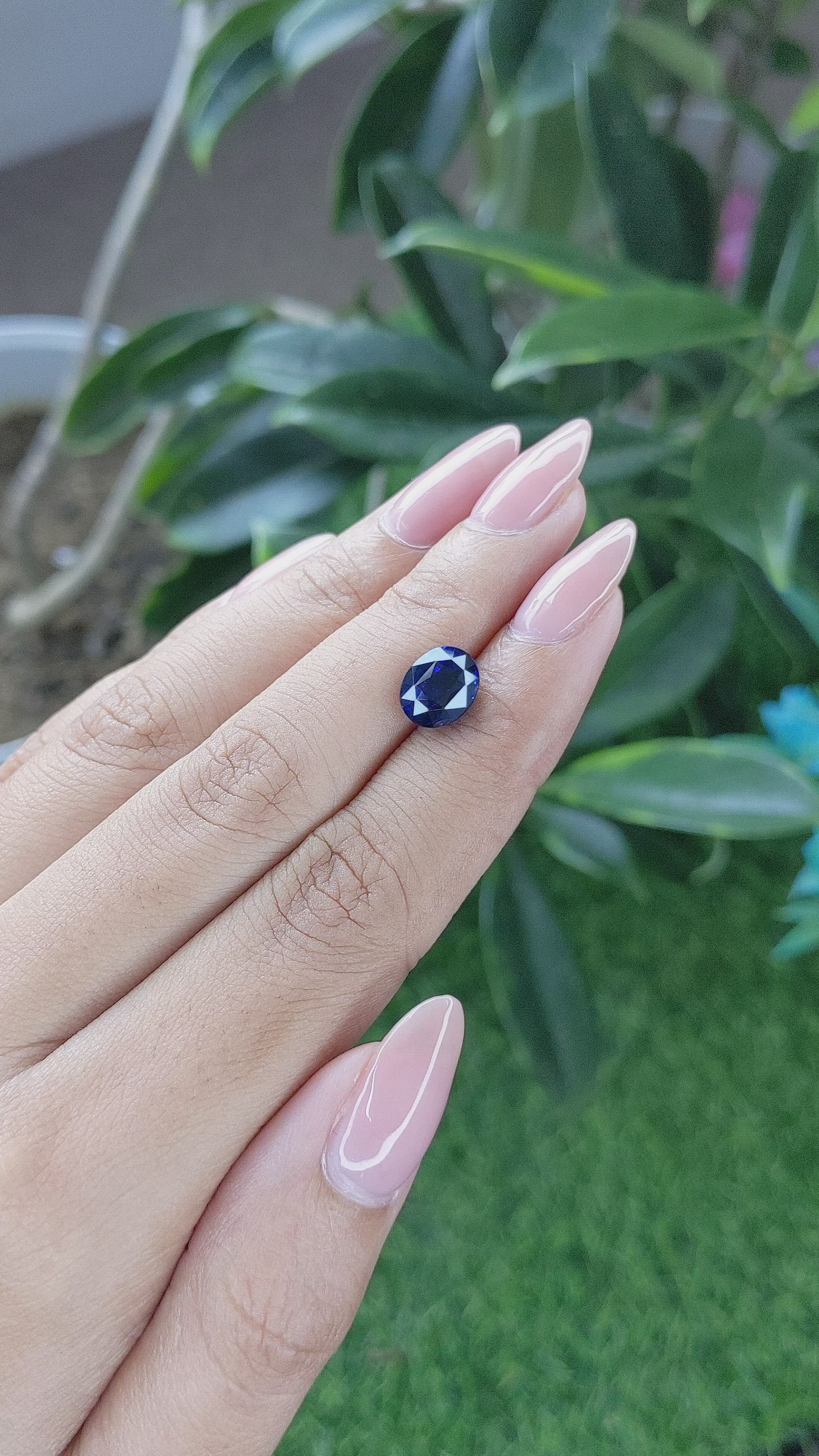 3.00 Ct. Blue Sapphire from Ceylon (Sri Lanka) Size Video