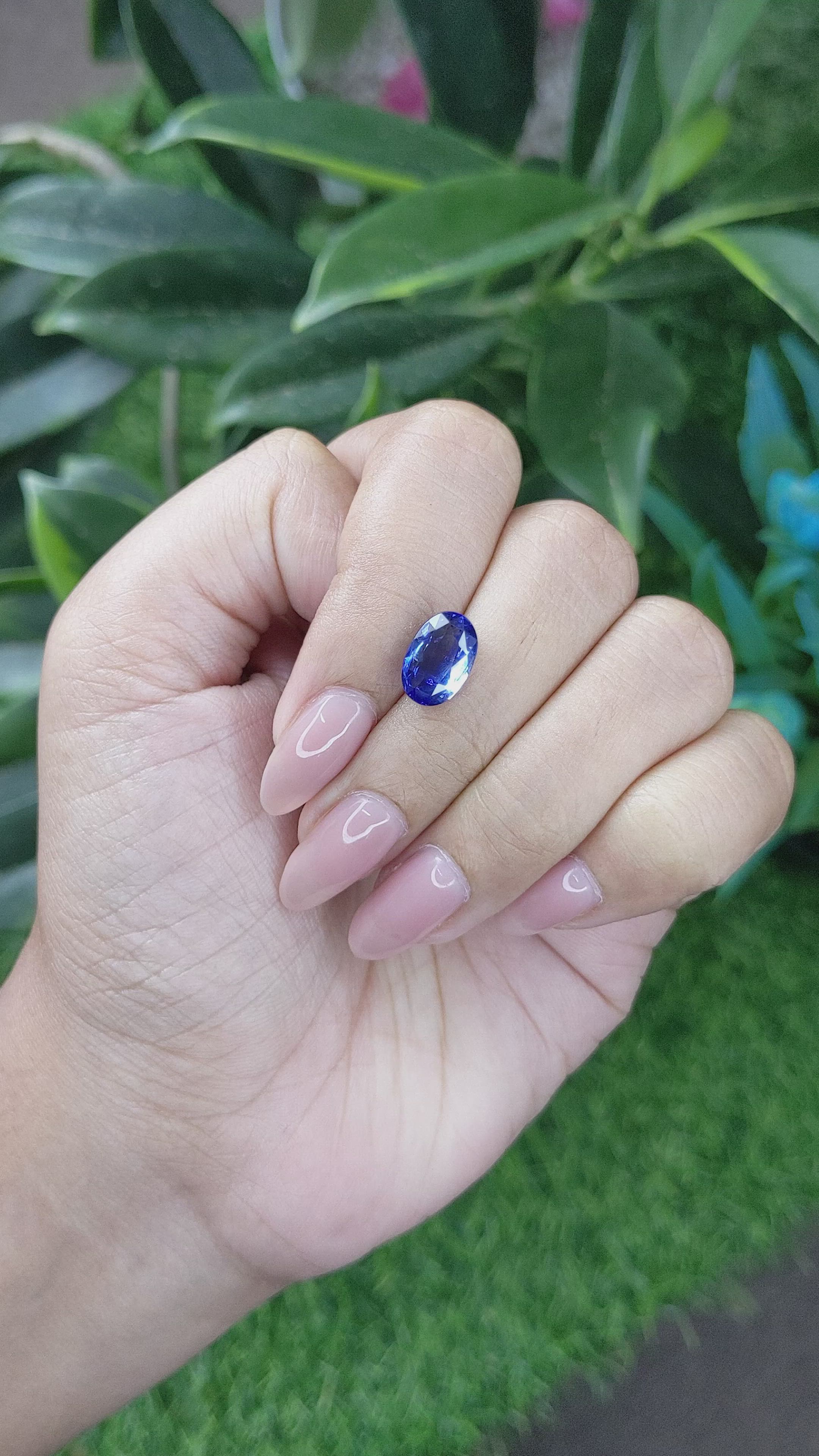 3.56 Ct. Blue Sapphire from Tanzania Size Video