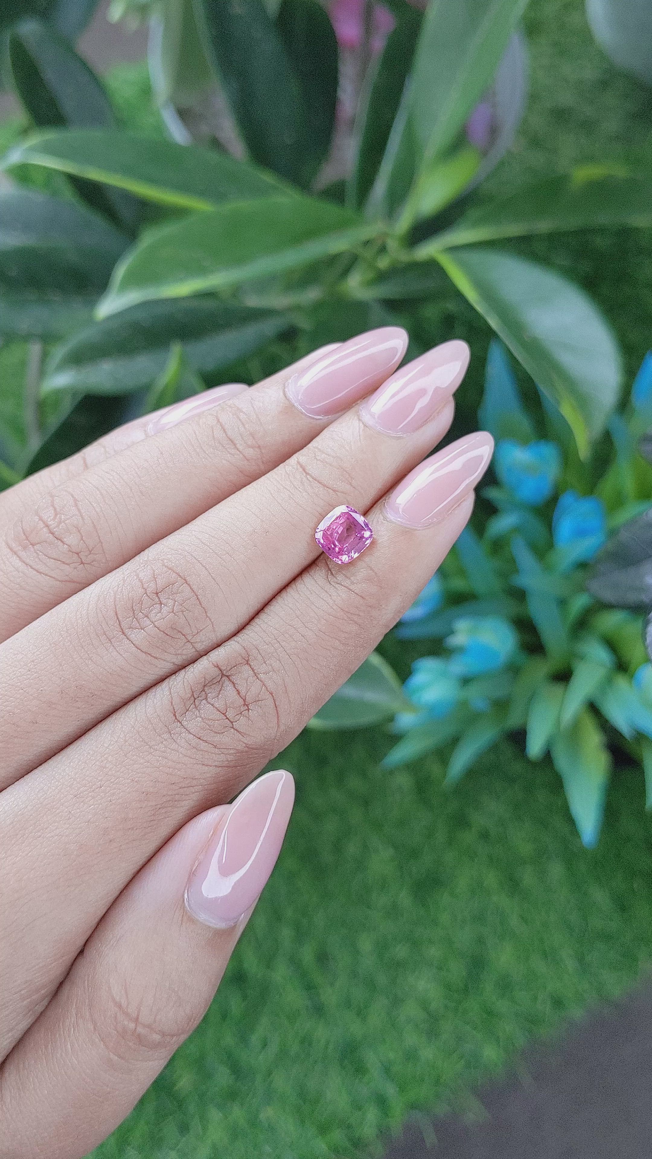 1.61 Ct. Pink Sapphire from Ceylon (Sri Lanka) Size Video