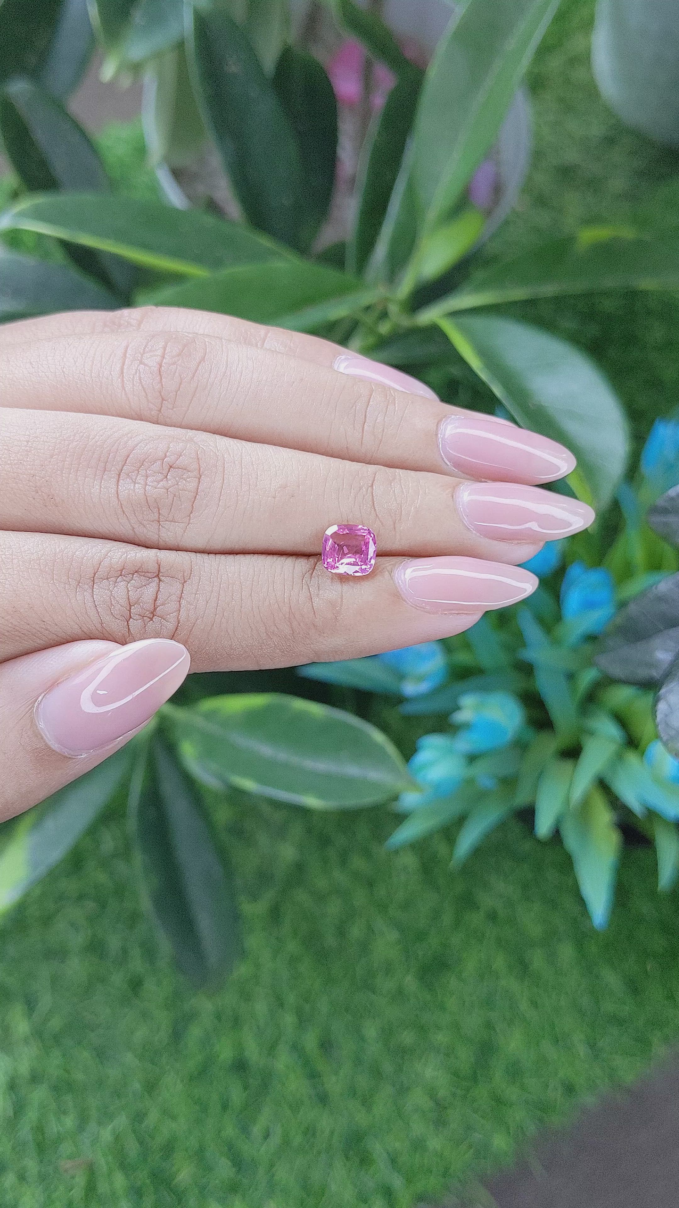 1.61 Ct. Pink Sapphire from Ceylon (Sri Lanka) Size Video
