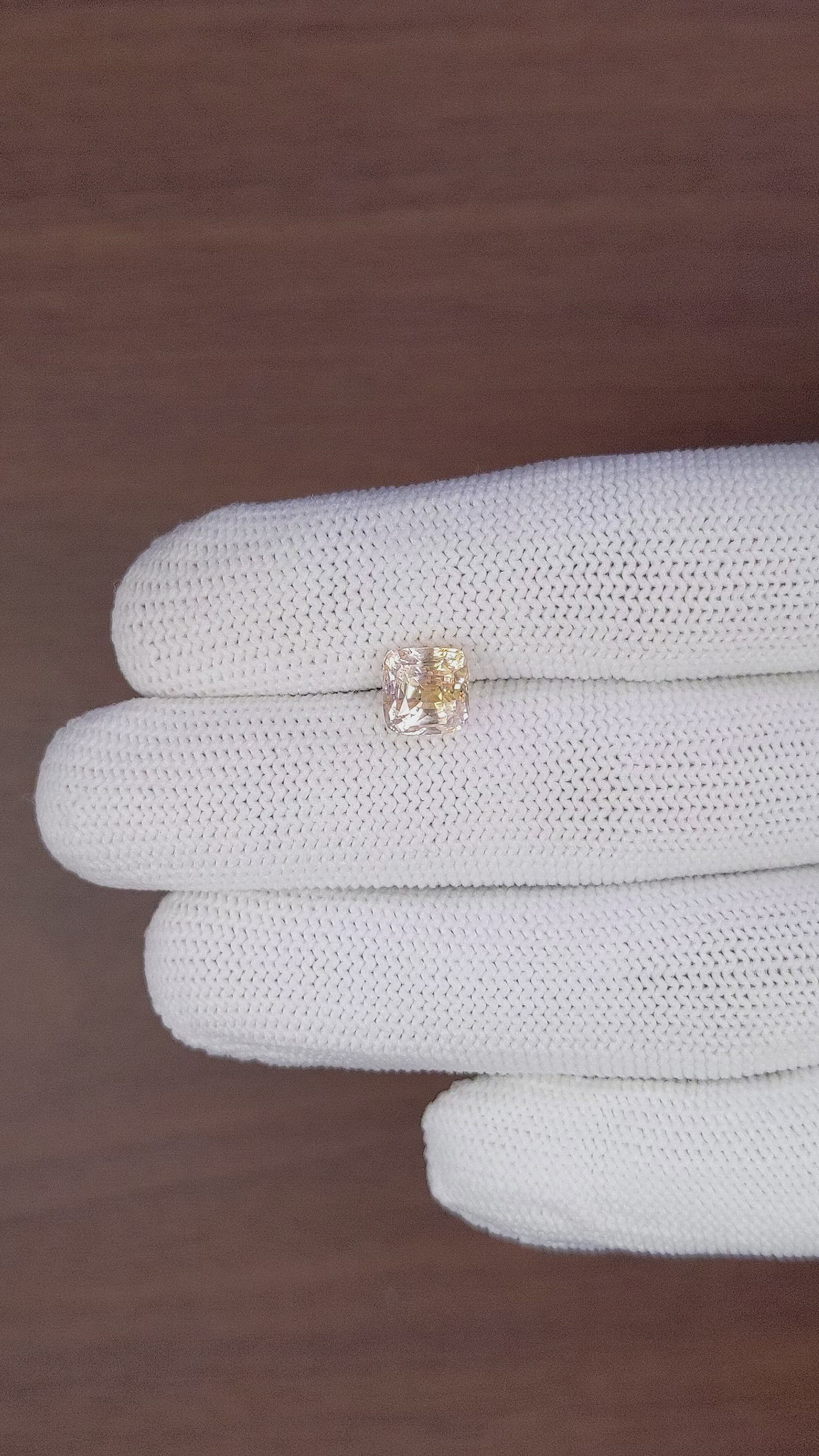3.56 Ct. Peach Sapphire from Ceylon (Sri Lanka) Size Video