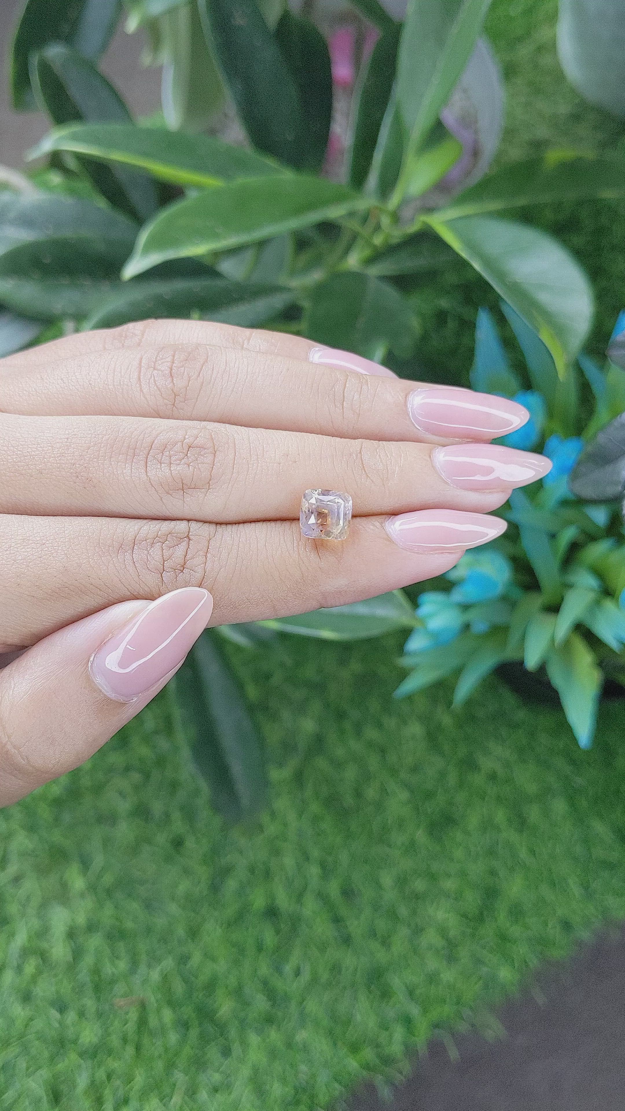 3.56 Ct. Peach Sapphire from Ceylon (Sri Lanka) Size Video