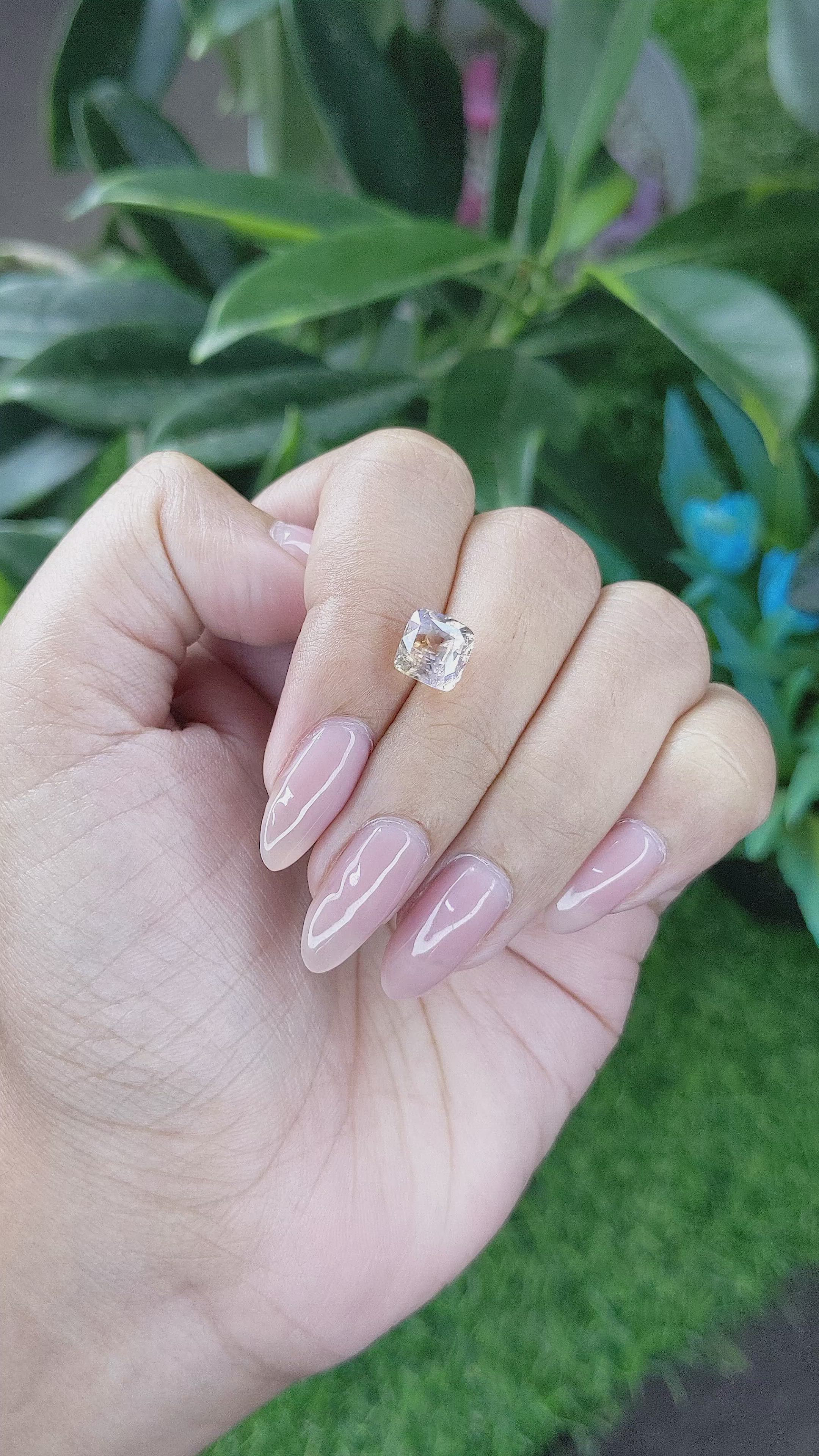 3.56 Ct. Peach Sapphire from Ceylon (Sri Lanka) Size Video