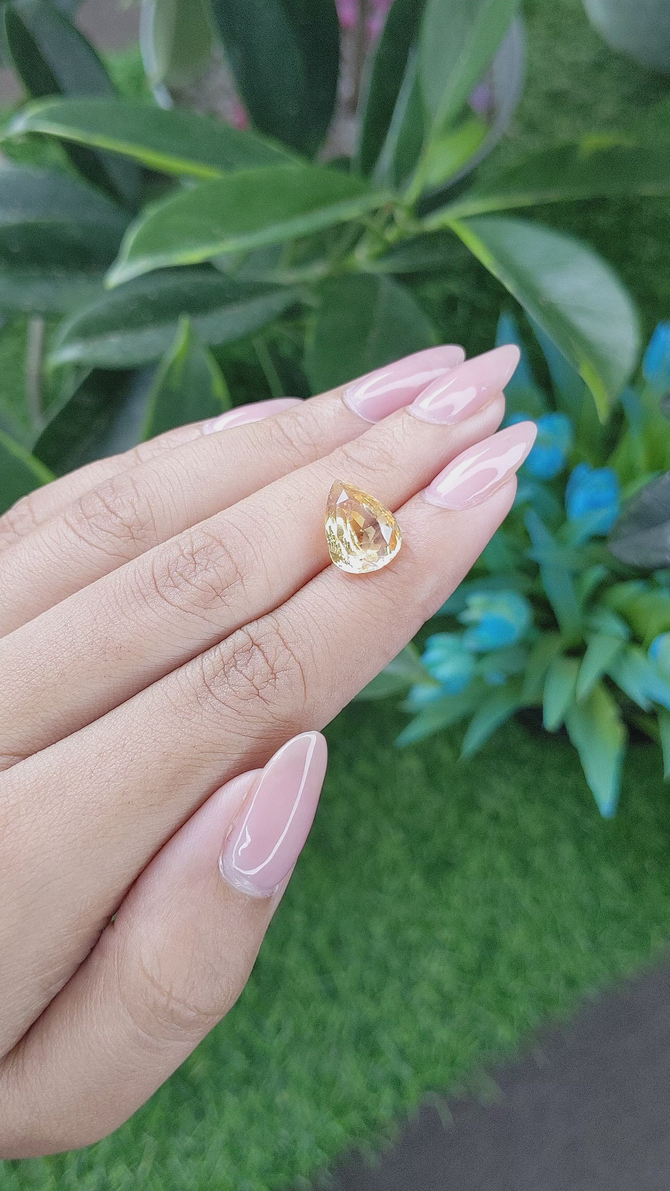 5.56 Ct. Peach Sapphire from Ceylon (Sri Lanka) Size Video