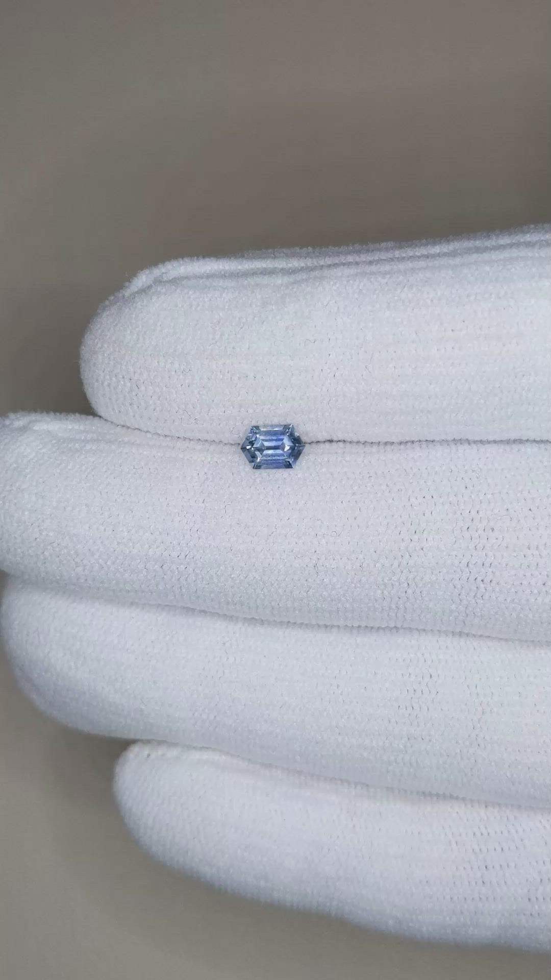 0.49 Ct. Greyish Blue Sapphire from Montana Size Video