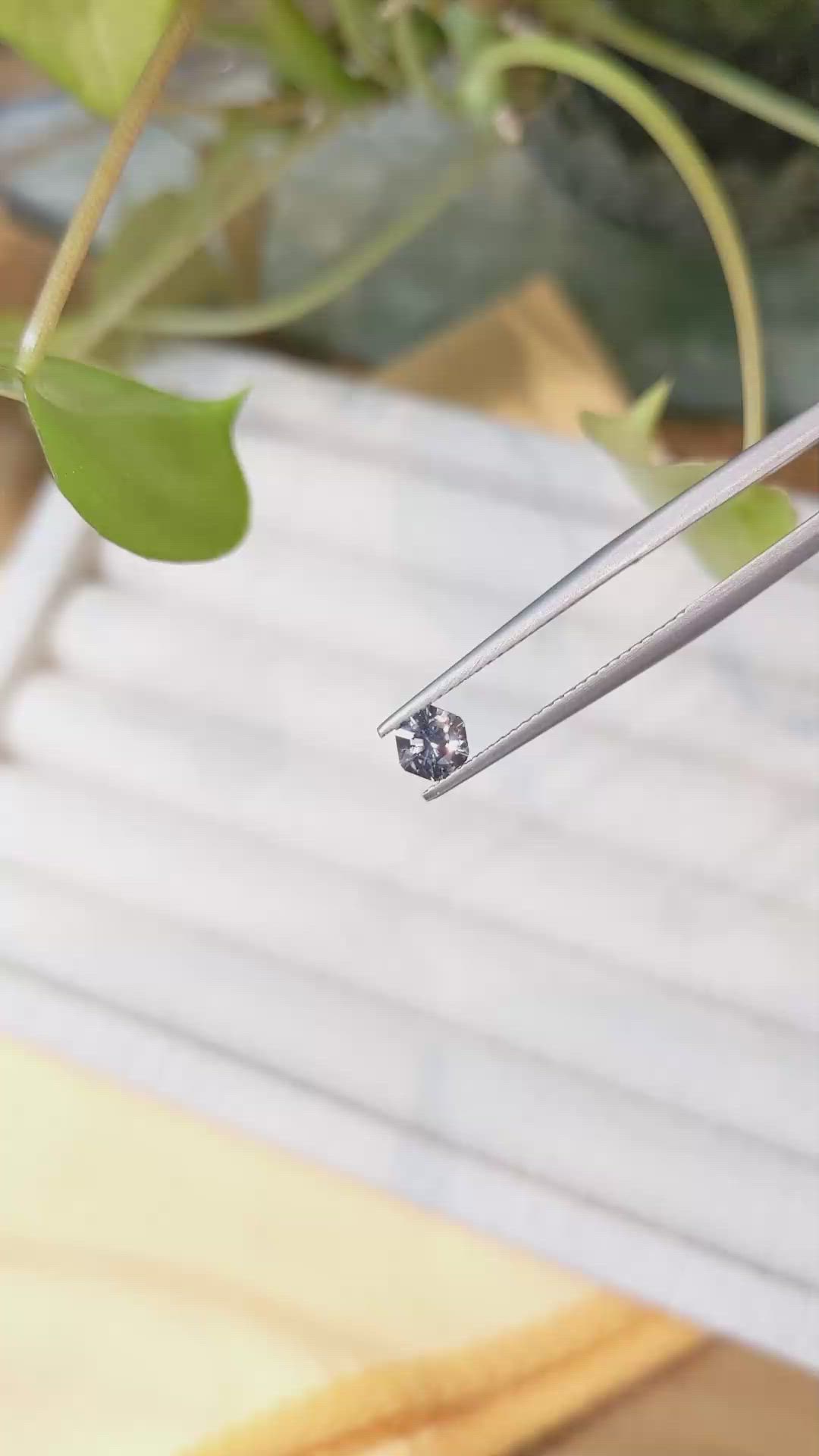 0.49 Ct. Bluish Purple Sapphire from Montana Size Video