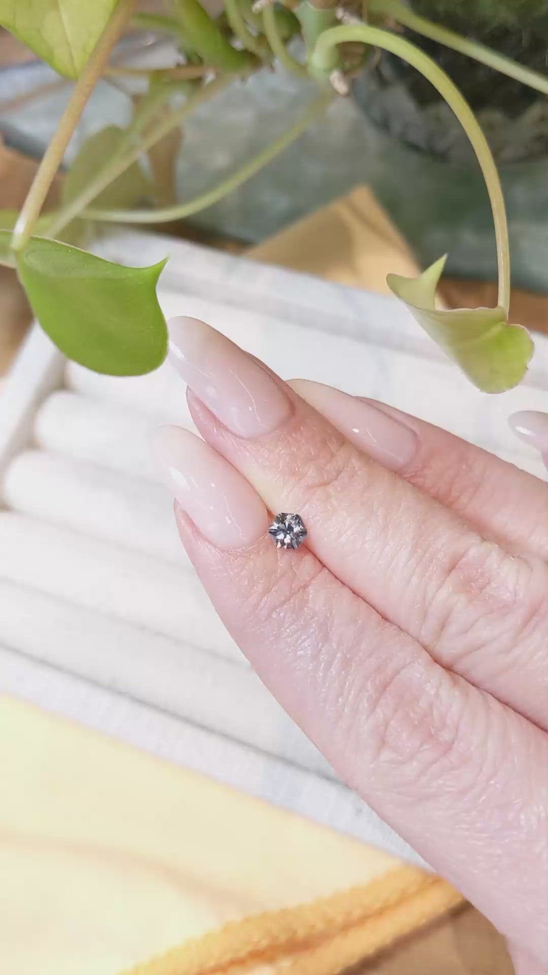 0.49 Ct. Bluish Purple Sapphire from Montana Size Video