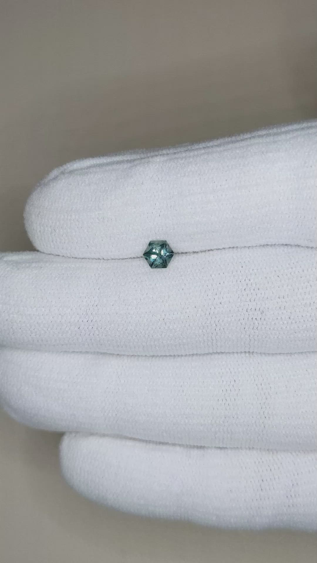 0.48 Ct. Bluish Green Sapphire from Montana Size Video