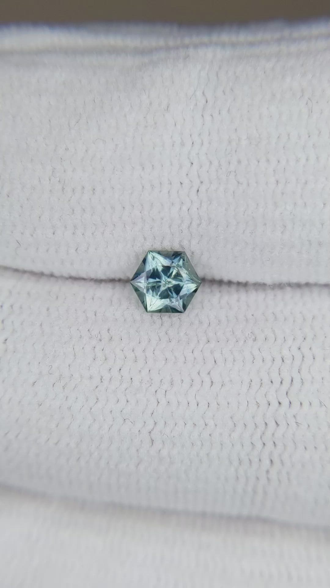 0.48 Ct. Bluish Green Sapphire from Montana Size Video