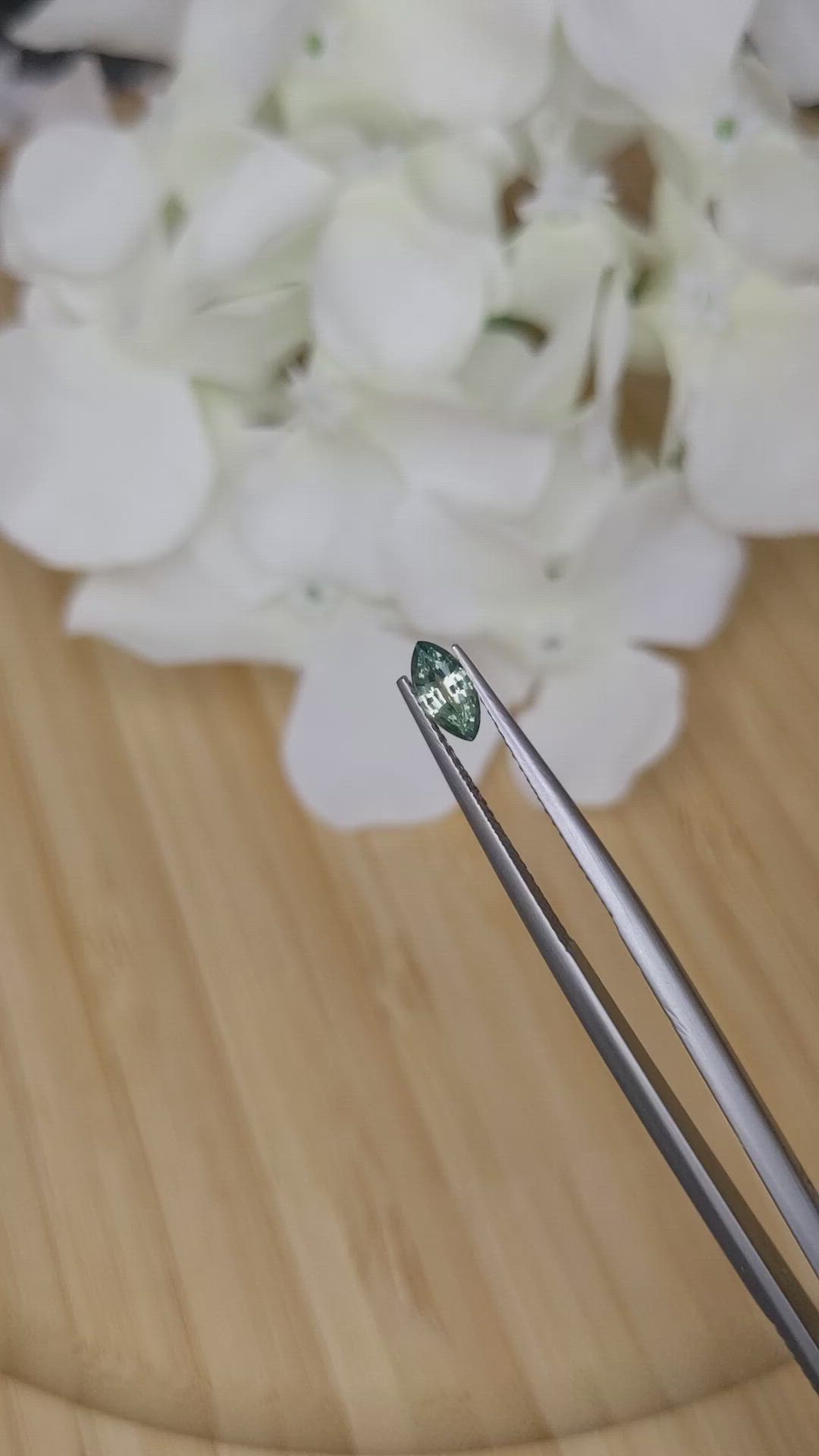 0.48 Ct. Yellowish Green Sapphire from Madagascar Size Video
