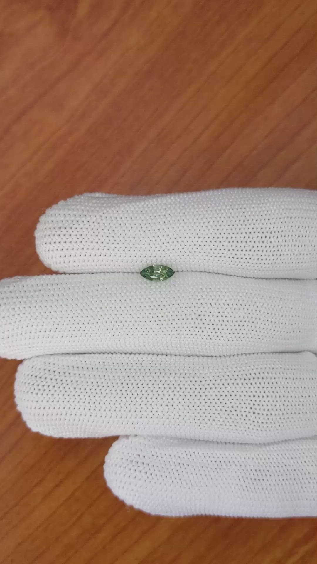 0.48 Ct. Green Sapphire from Madagascar Size Video