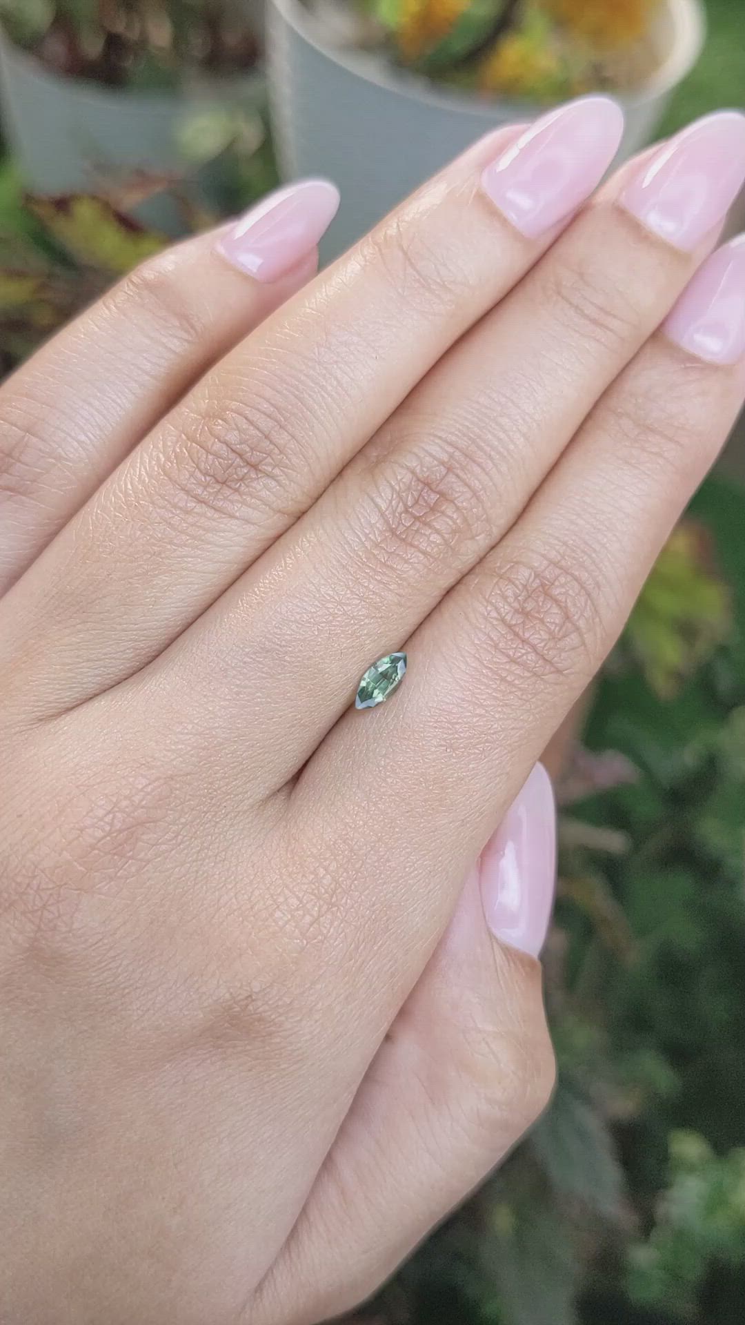 0.48 Ct. Green Sapphire from Madagascar Size Video