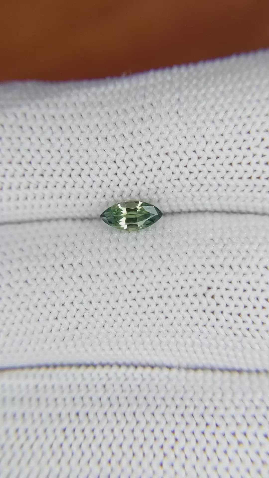 0.48 Ct. Green Sapphire from Madagascar Size Video