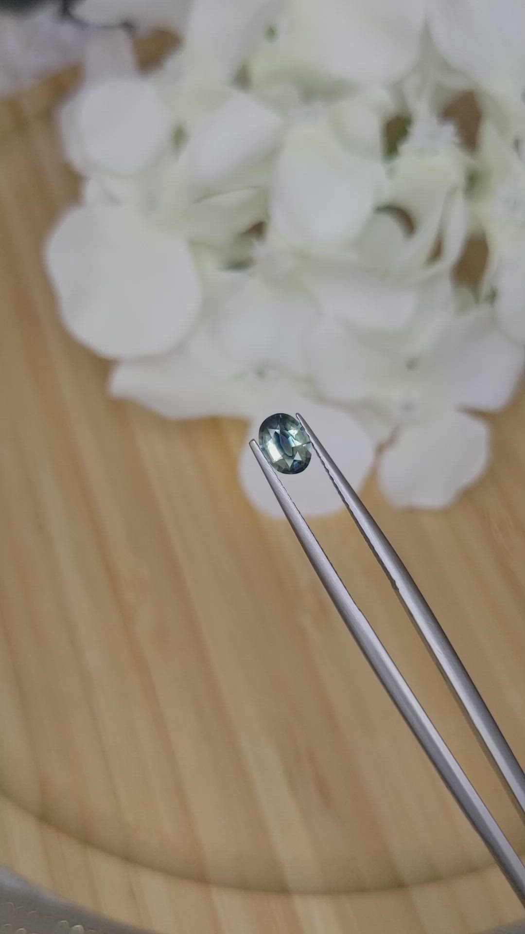 0.71 Ct. Bluish Green Sapphire from Madagascar Size Video