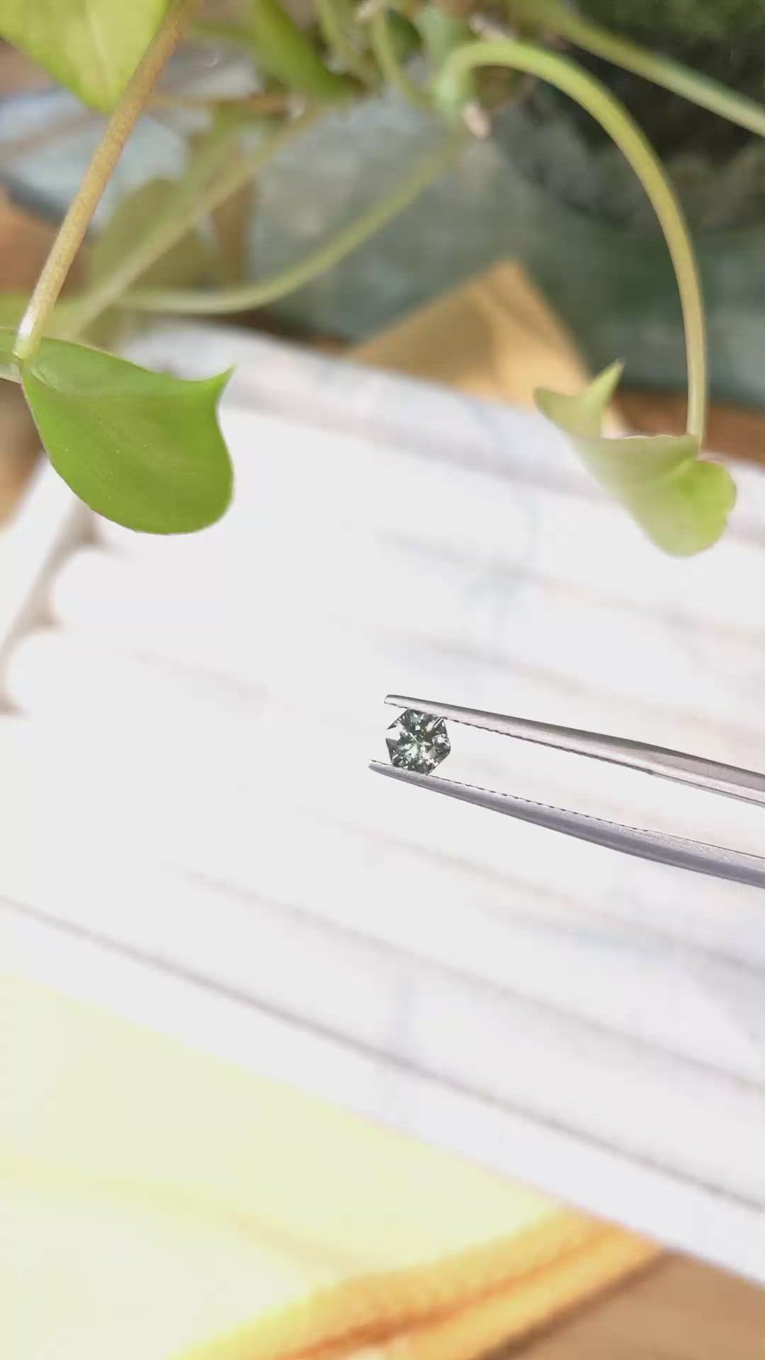 0.45 Ct. Yellowish Green Sapphire from Montana Size Video