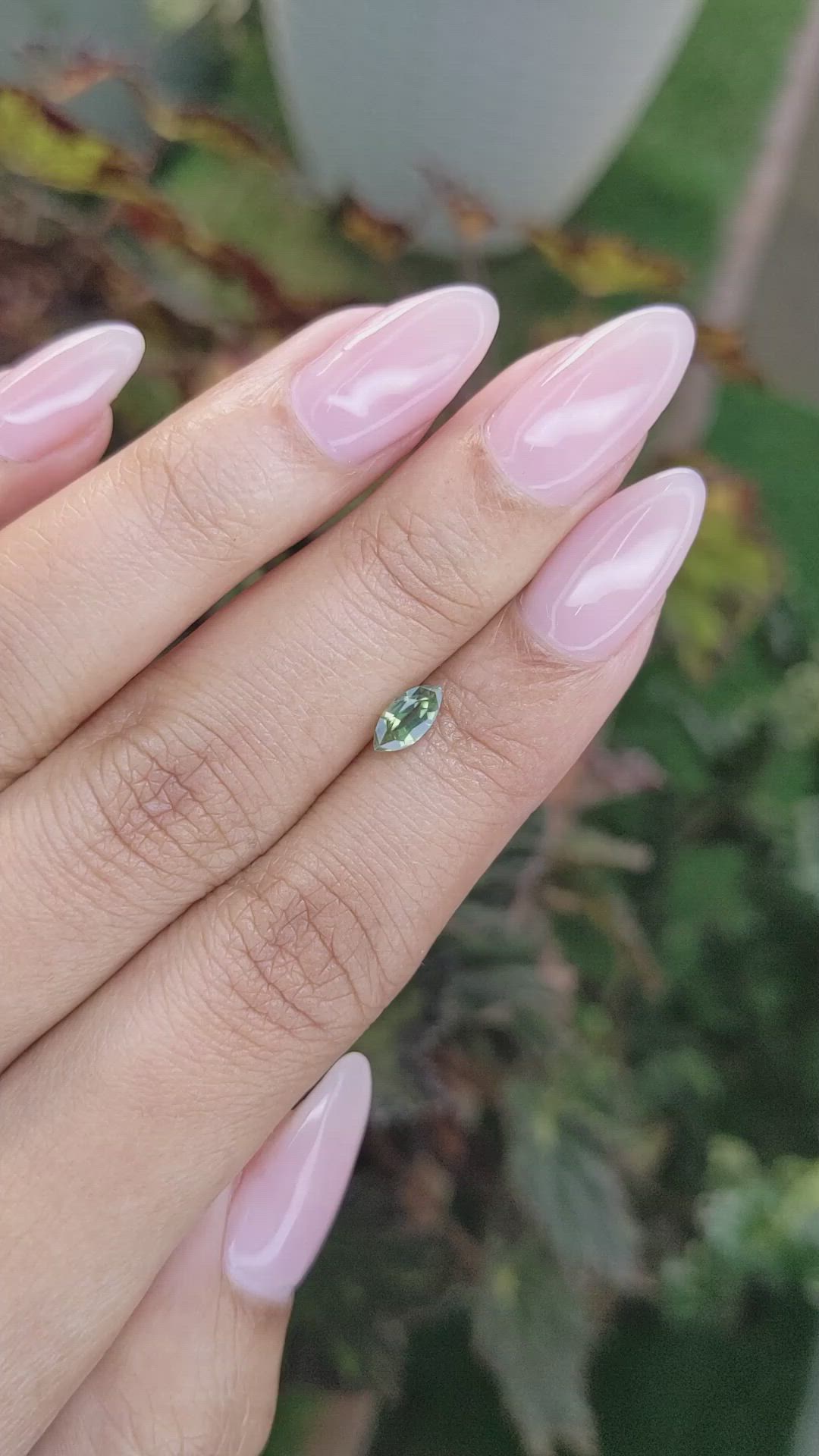 0.56 Ct. Green Sapphire from Madagascar Size Video