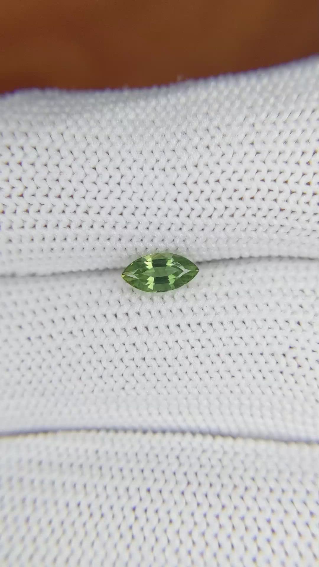 0.56 Ct. Green Sapphire from Madagascar Size Video