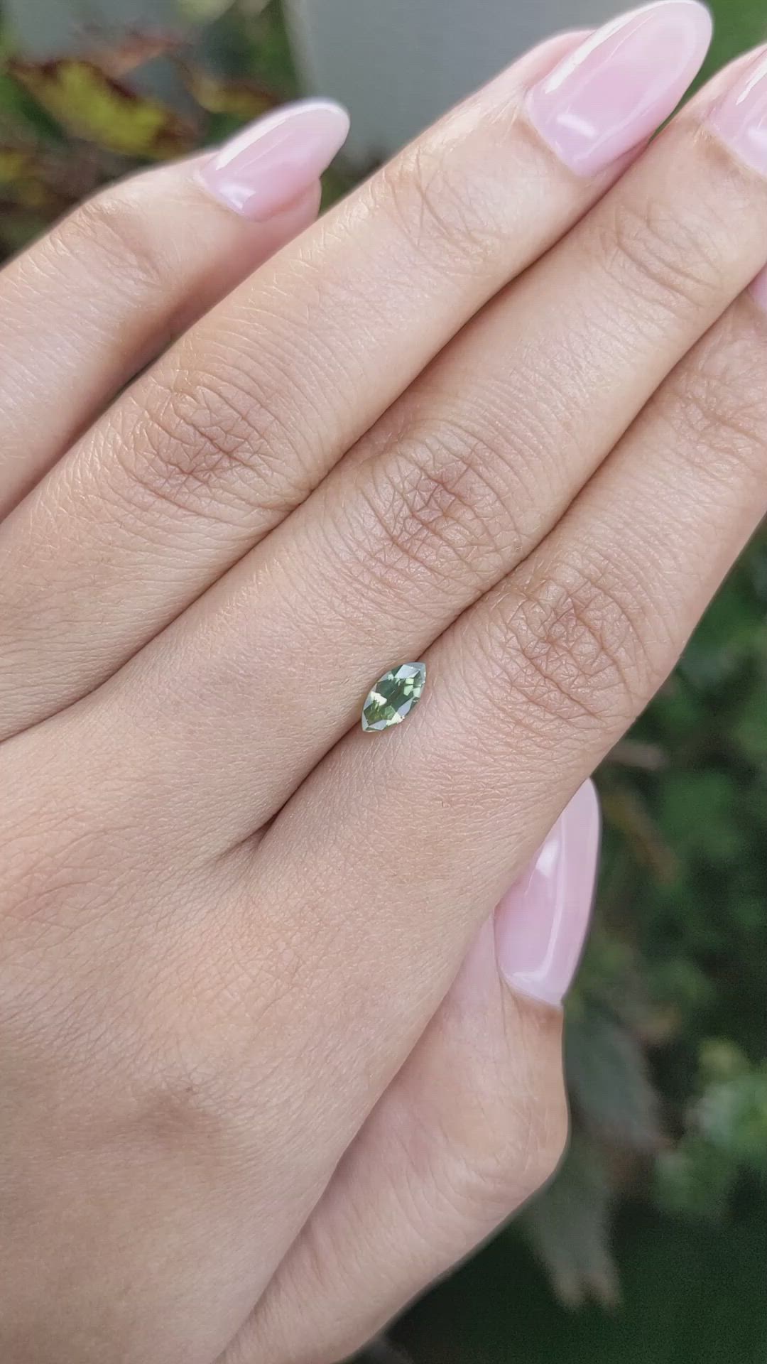 0.56 Ct. Green Sapphire from Madagascar Size Video