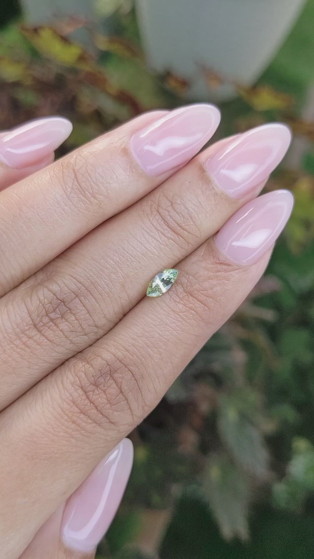 0.47 Ct. Yellowish Green Sapphire from Madagascar Size Video