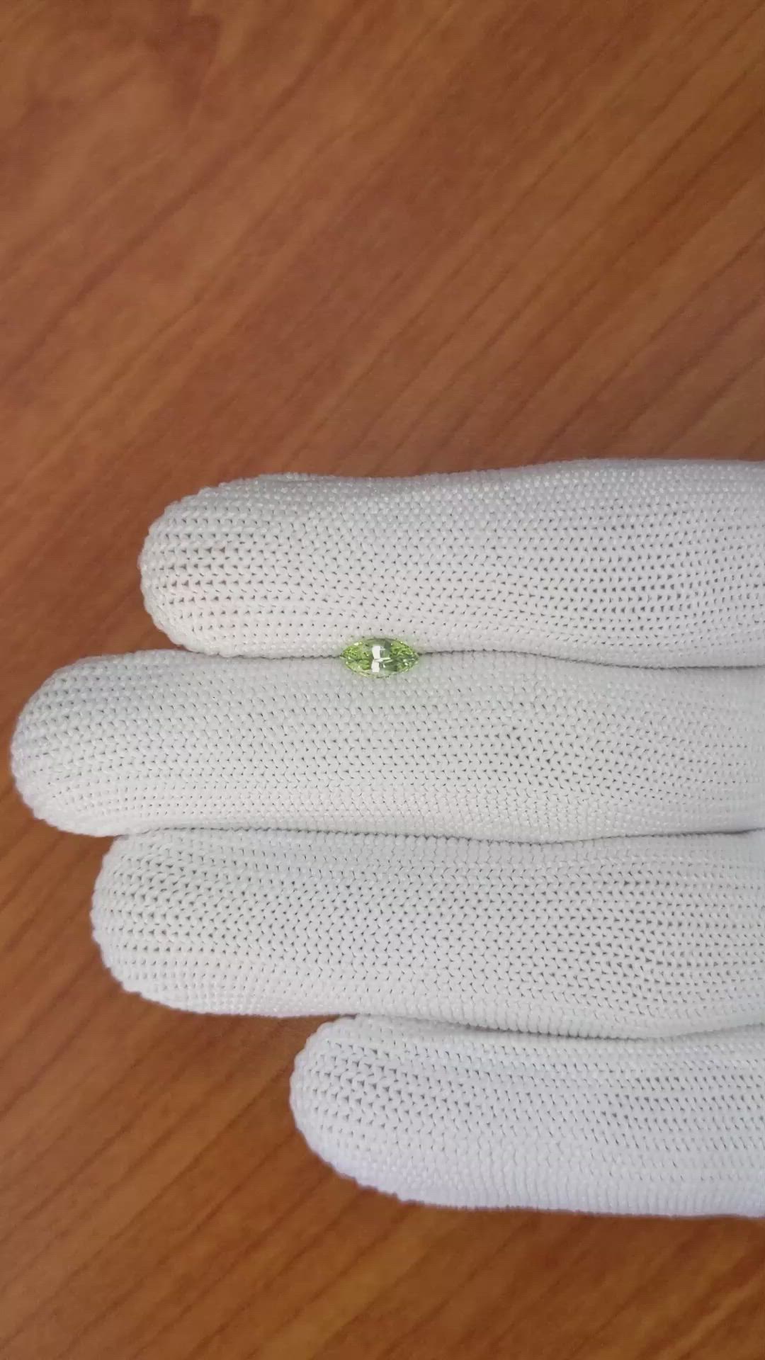 0.47 Ct. Yellowish Green Sapphire from Madagascar Size Video