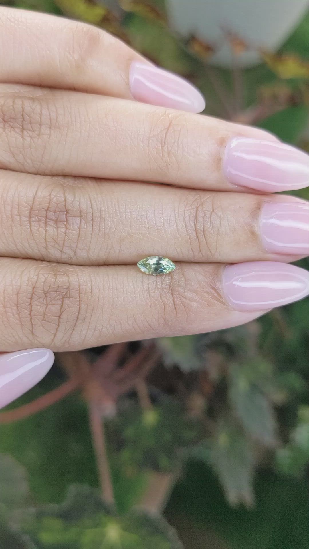 0.47 Ct. Yellowish Green Sapphire from Madagascar Size Video