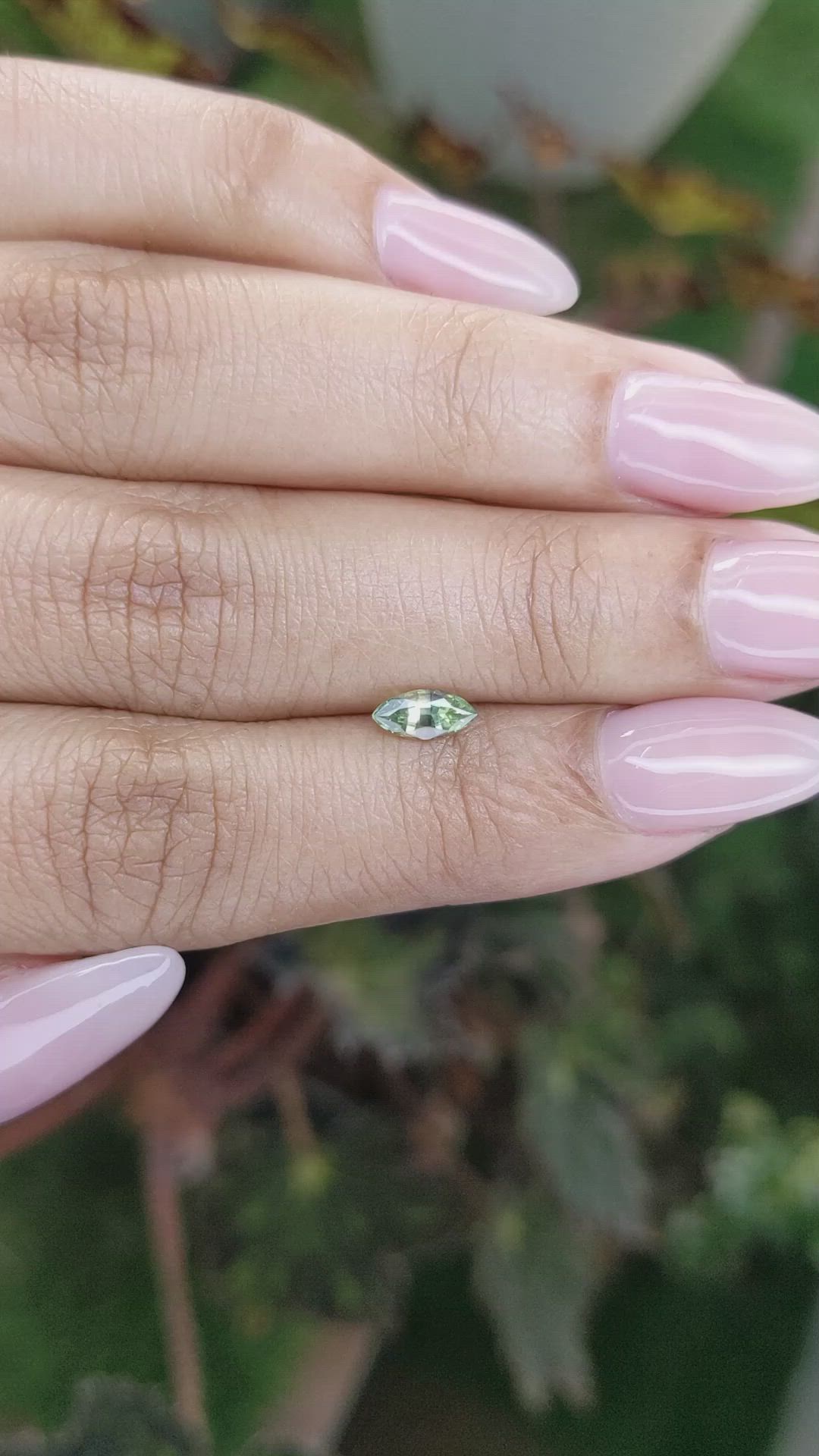 0.48 Ct. Yellowish Green Sapphire from Madagascar Size Video