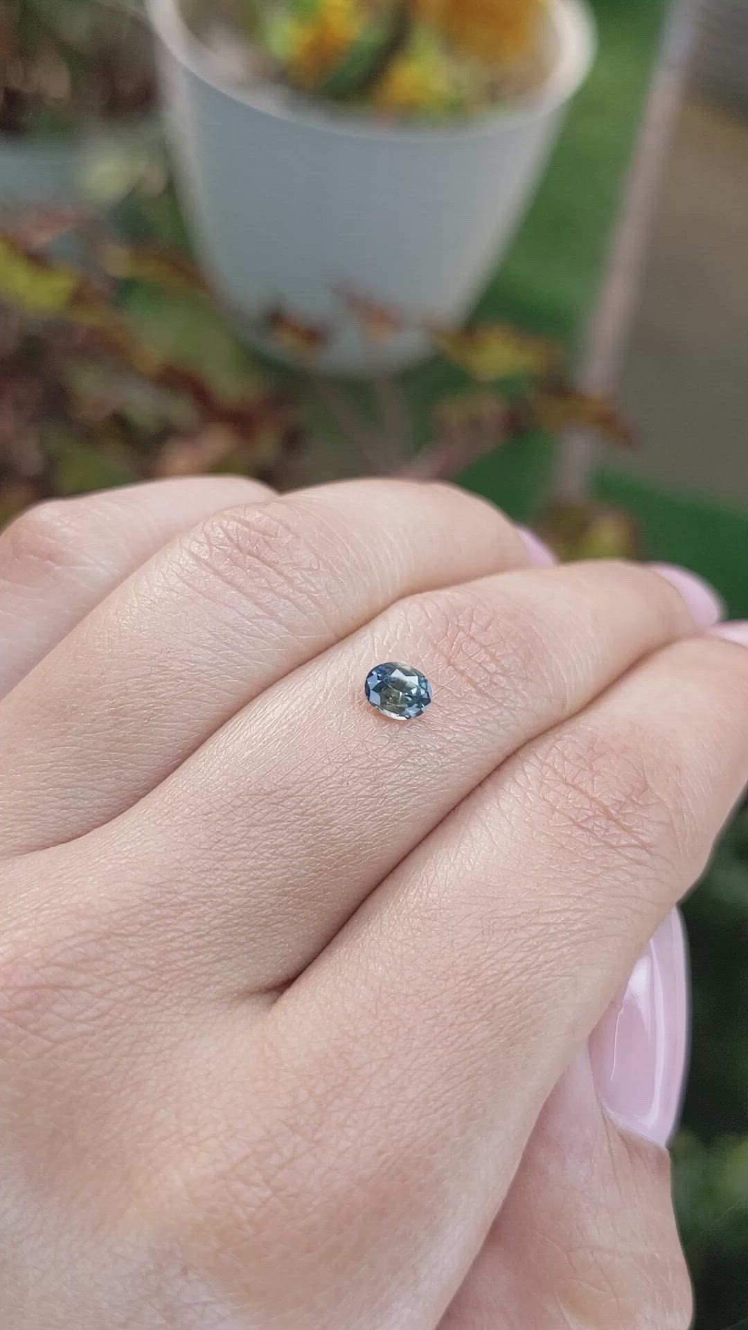 0.50 Ct. Greenish Blue Sapphire from Madagascar Size Video