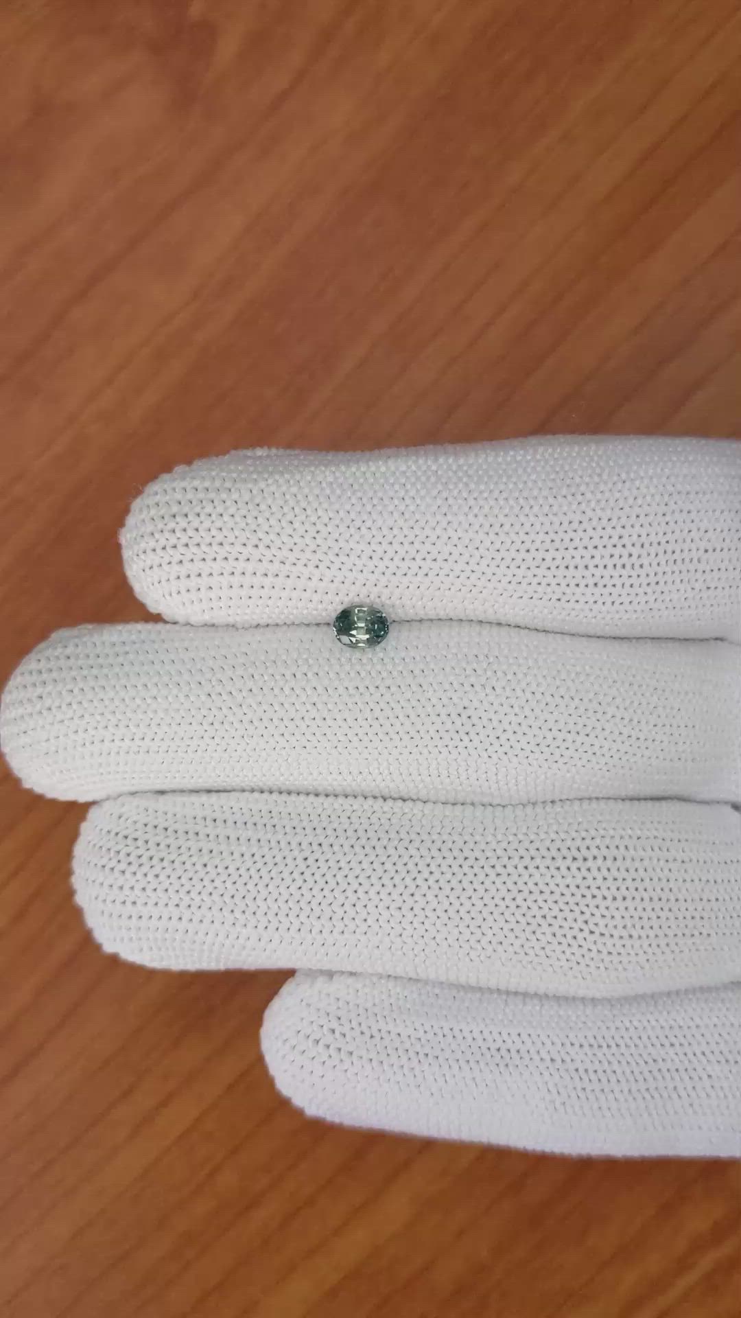 0.50 Ct. Greenish Blue Sapphire from Madagascar Size Video