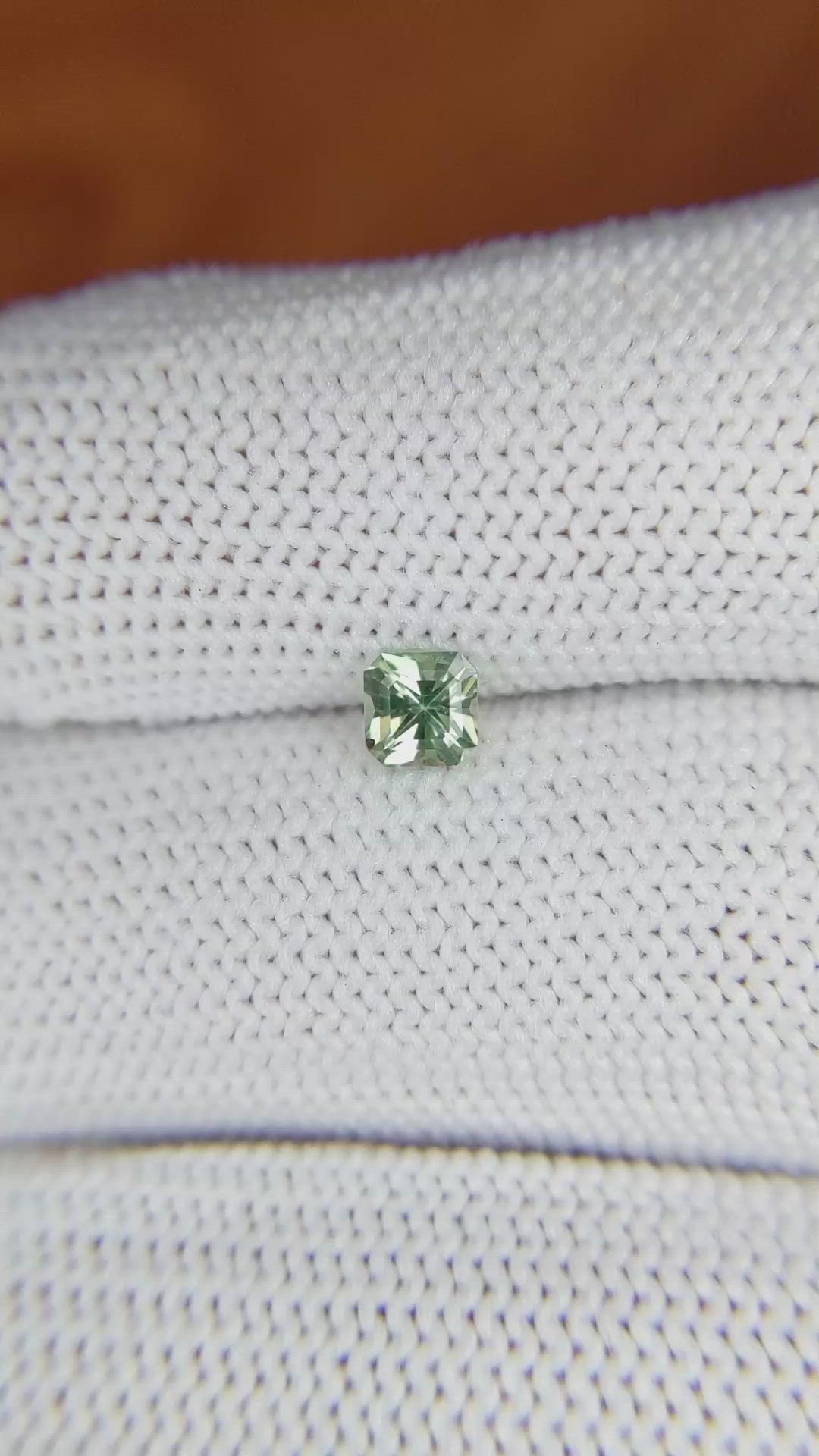 0.39 Ct. Green Sapphire from Madagascar Size Video