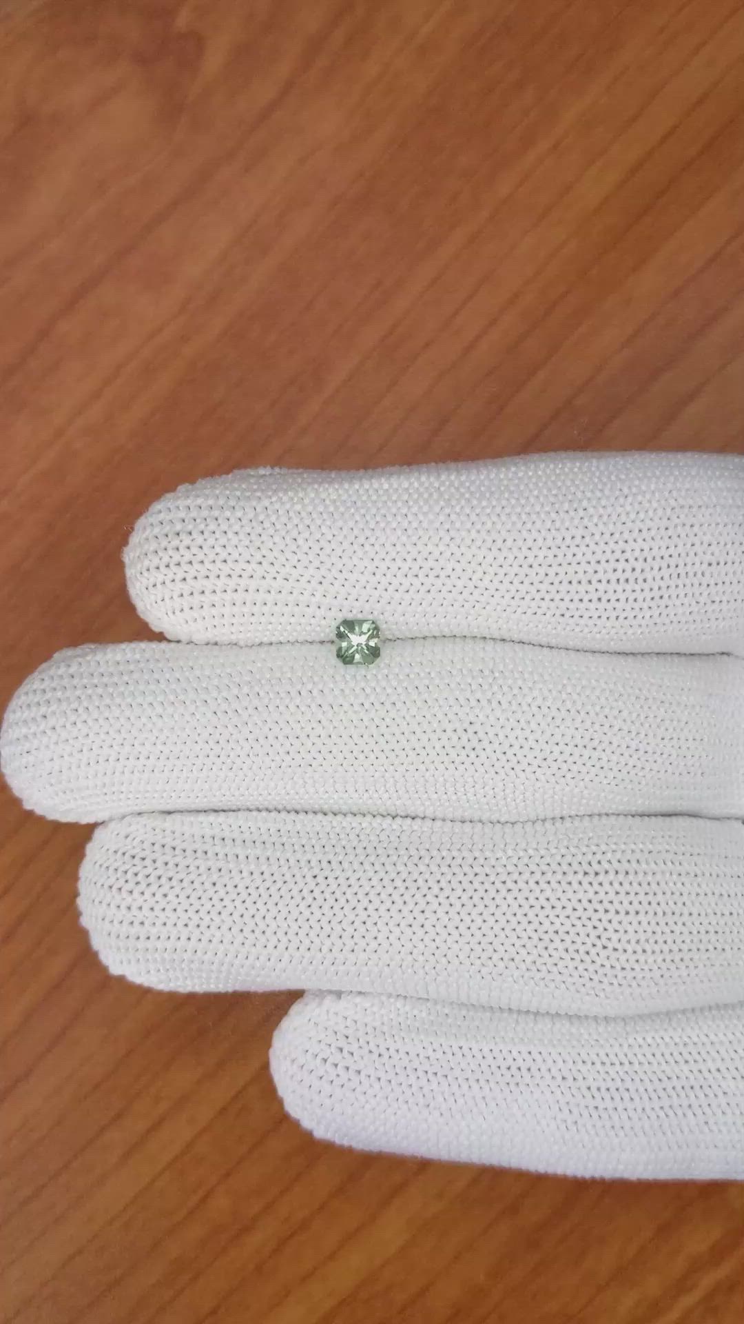 0.39 Ct. Green Sapphire from Madagascar Size Video