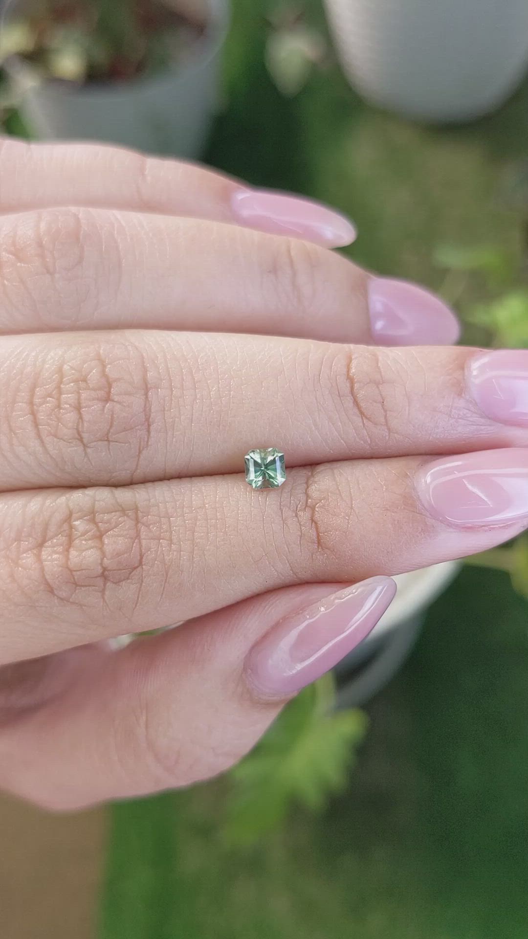 0.42 Ct. Yellowish Green Sapphire from Madagascar Size Video