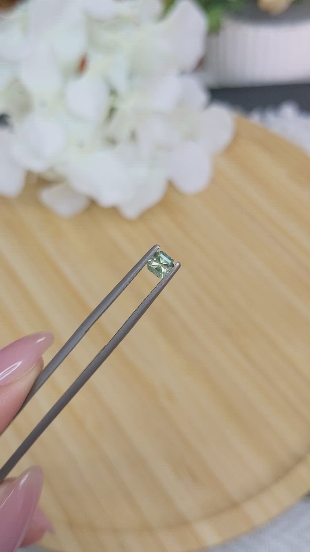 0.42 Ct. Yellowish Green Sapphire from Madagascar Size Video