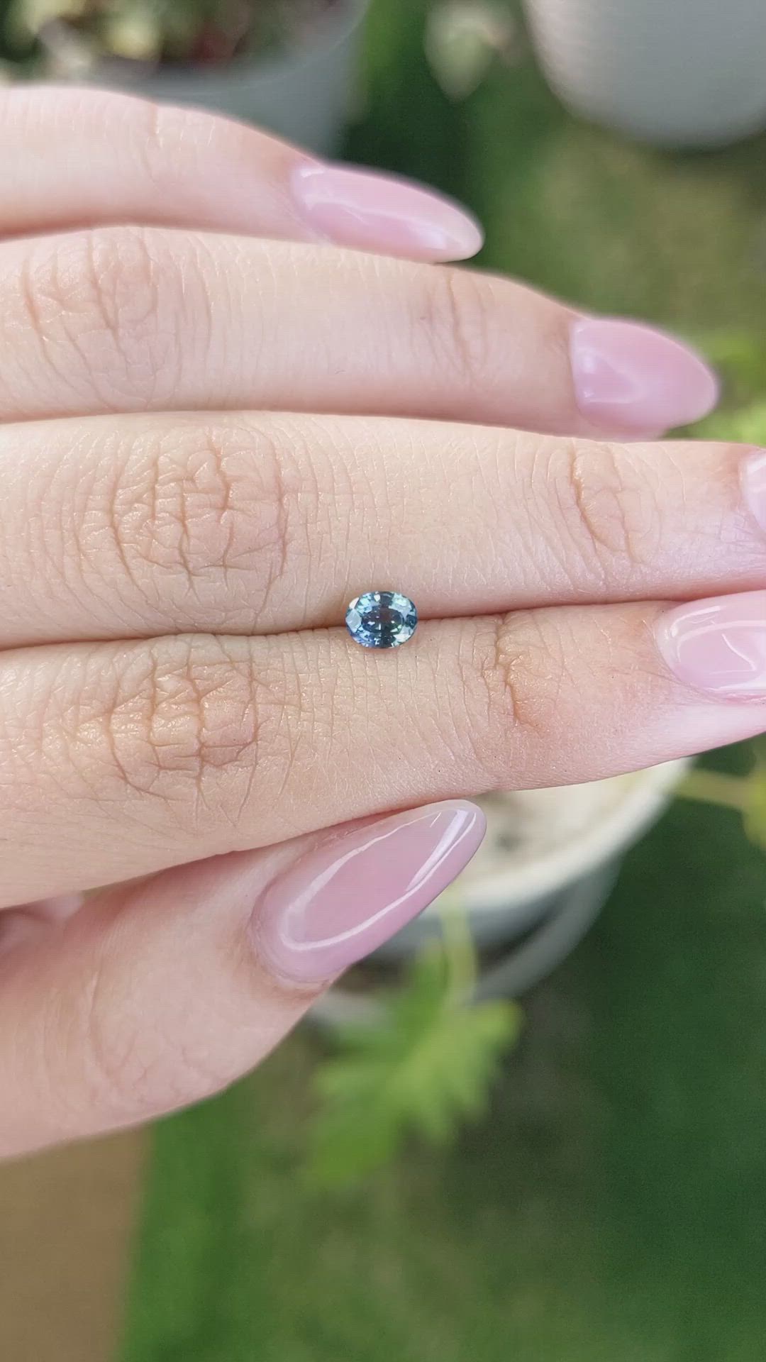 0.50 Ct. Greenish Blue Sapphire from Madagascar Size Video