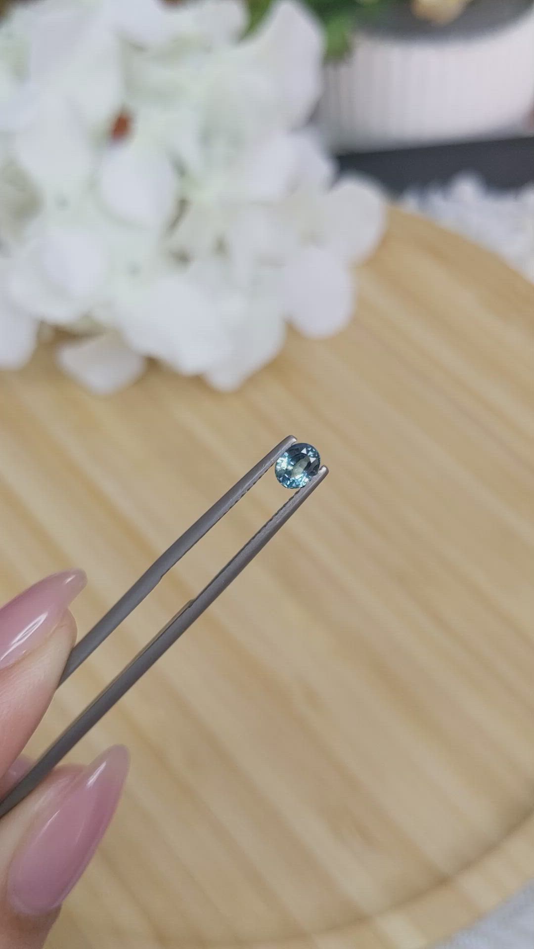 0.50 Ct. Greenish Blue Sapphire from Madagascar Size Video