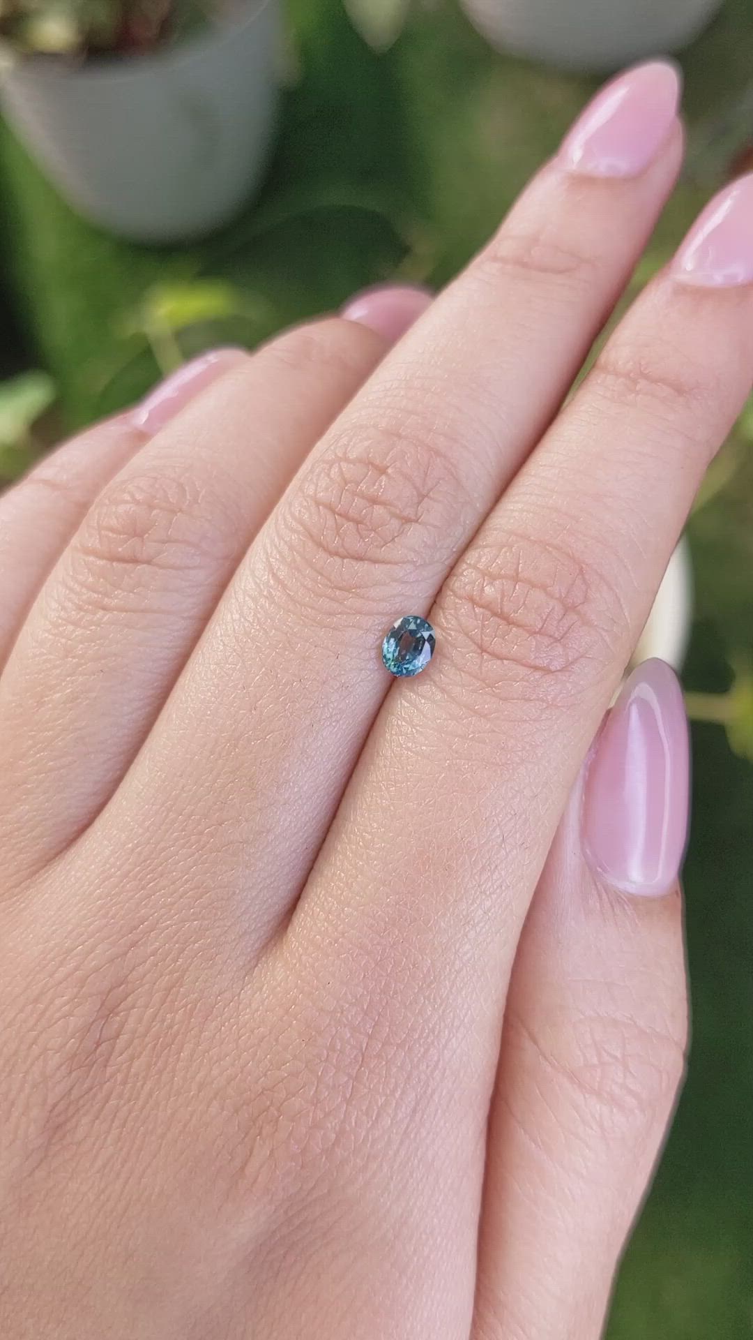 0.50 Ct. Greenish Blue Sapphire from Madagascar Size Video