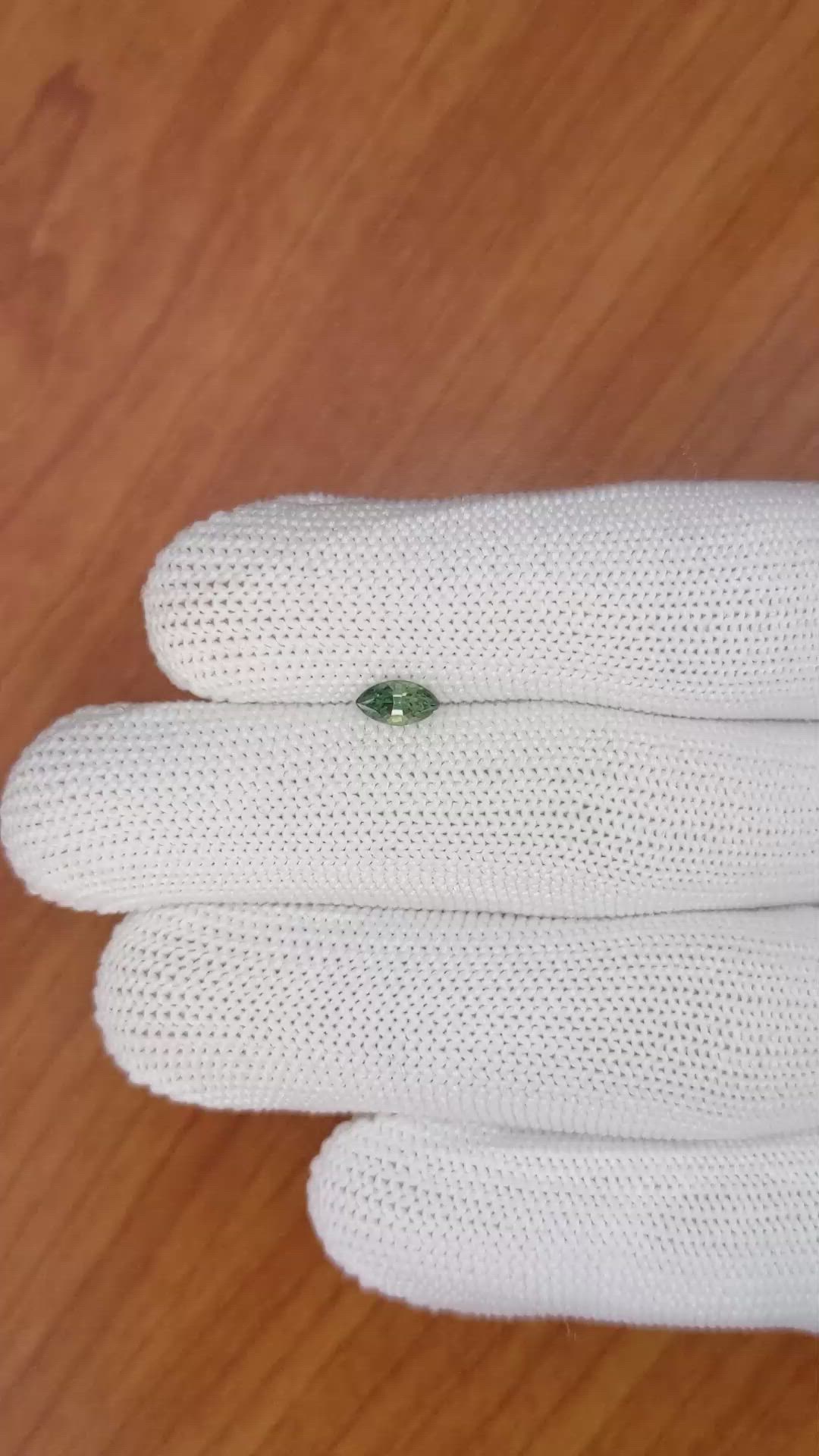 0.52 Ct. Green Sapphire from Madagascar Size Video