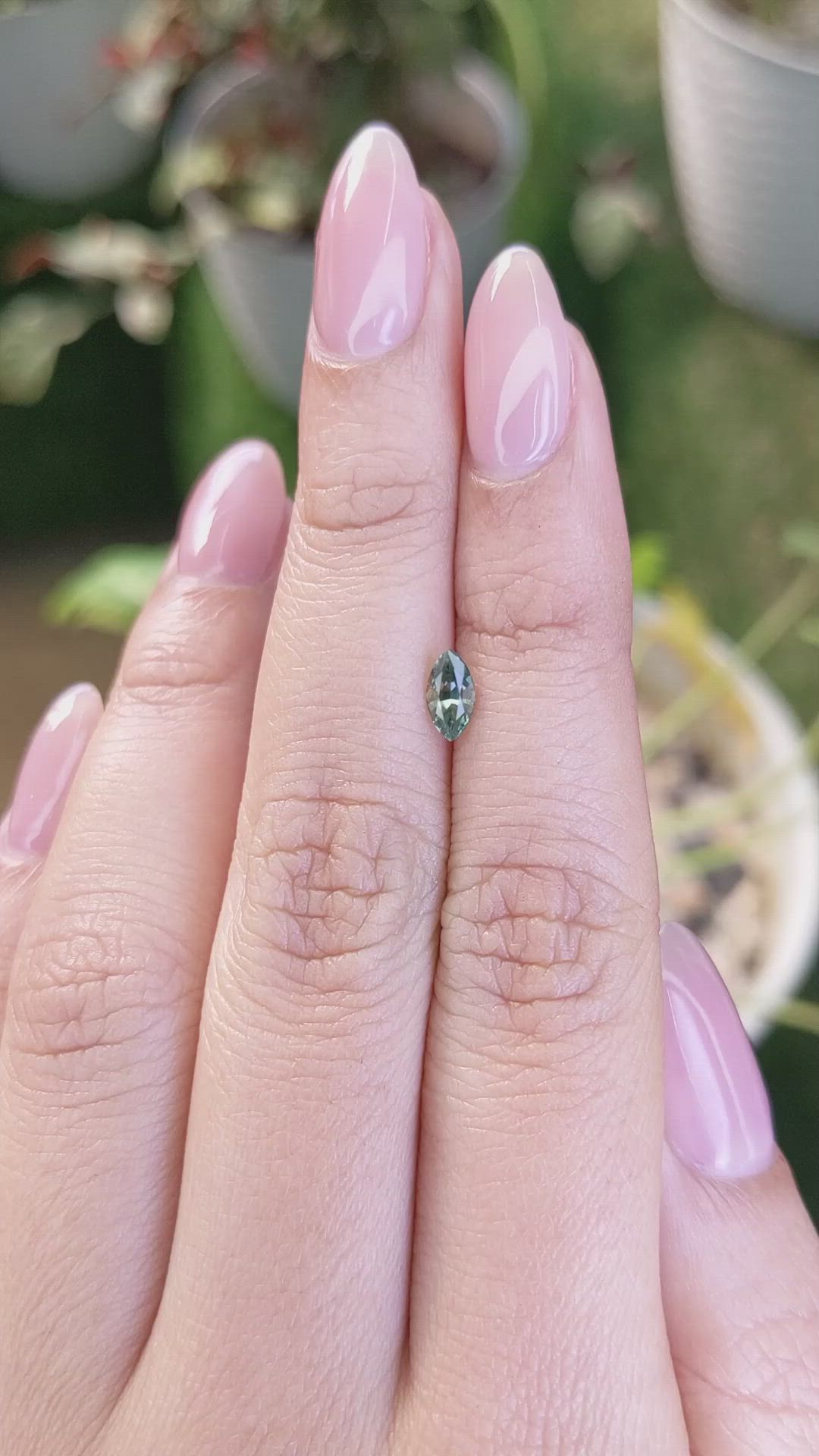 0.52 Ct. Green Sapphire from Madagascar Size Video