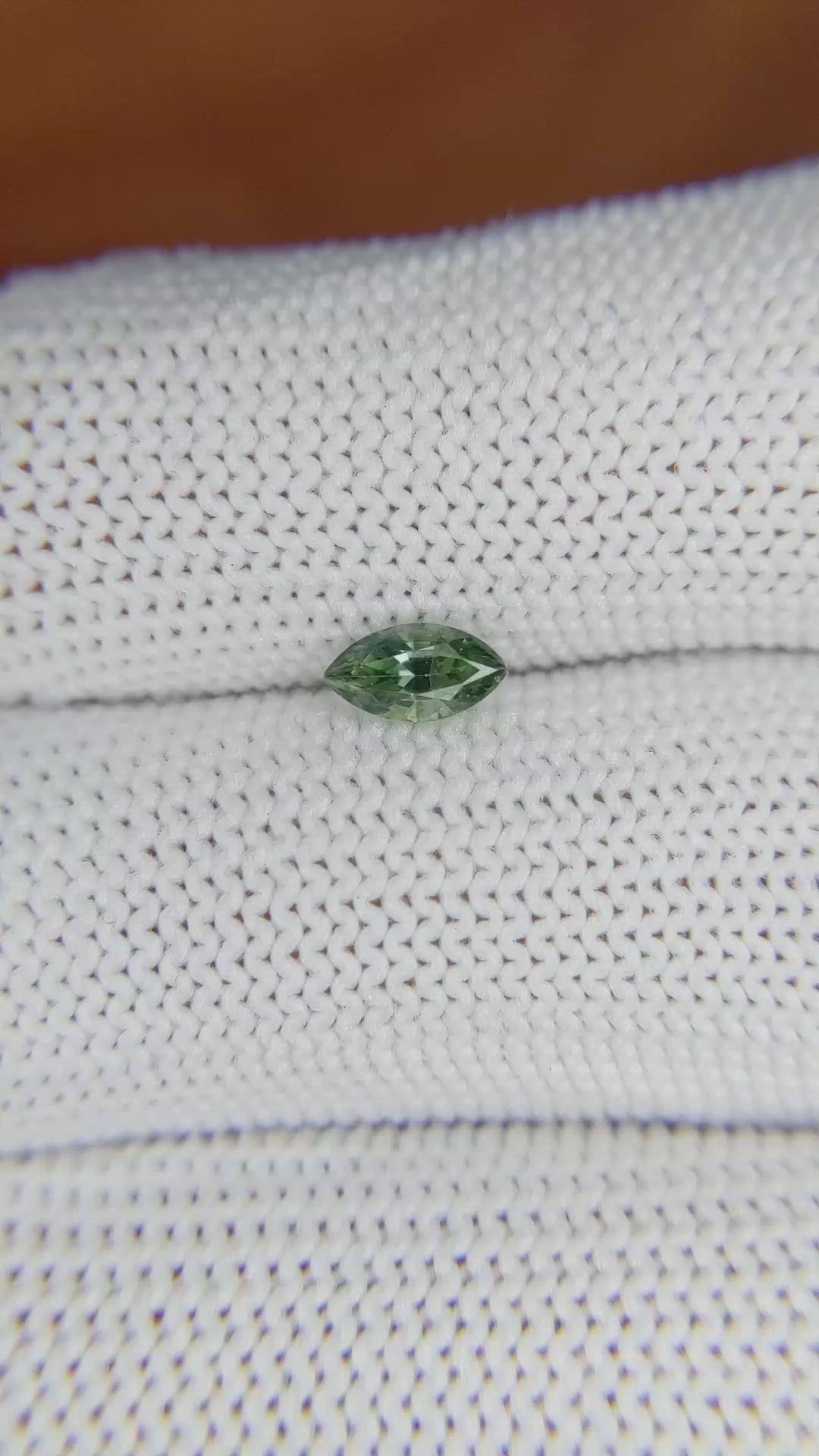 0.52 Ct. Green Sapphire from Madagascar Size Video