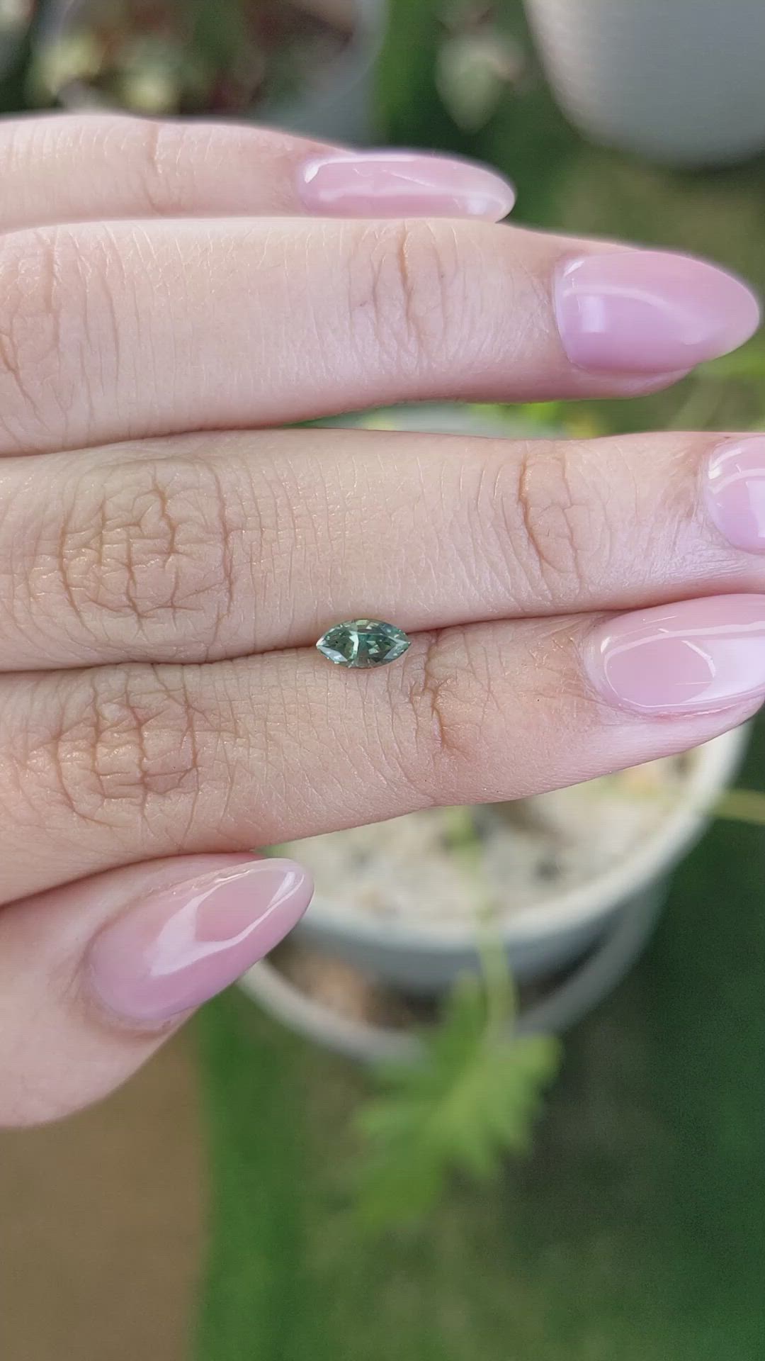 0.52 Ct. Green Sapphire from Madagascar Size Video