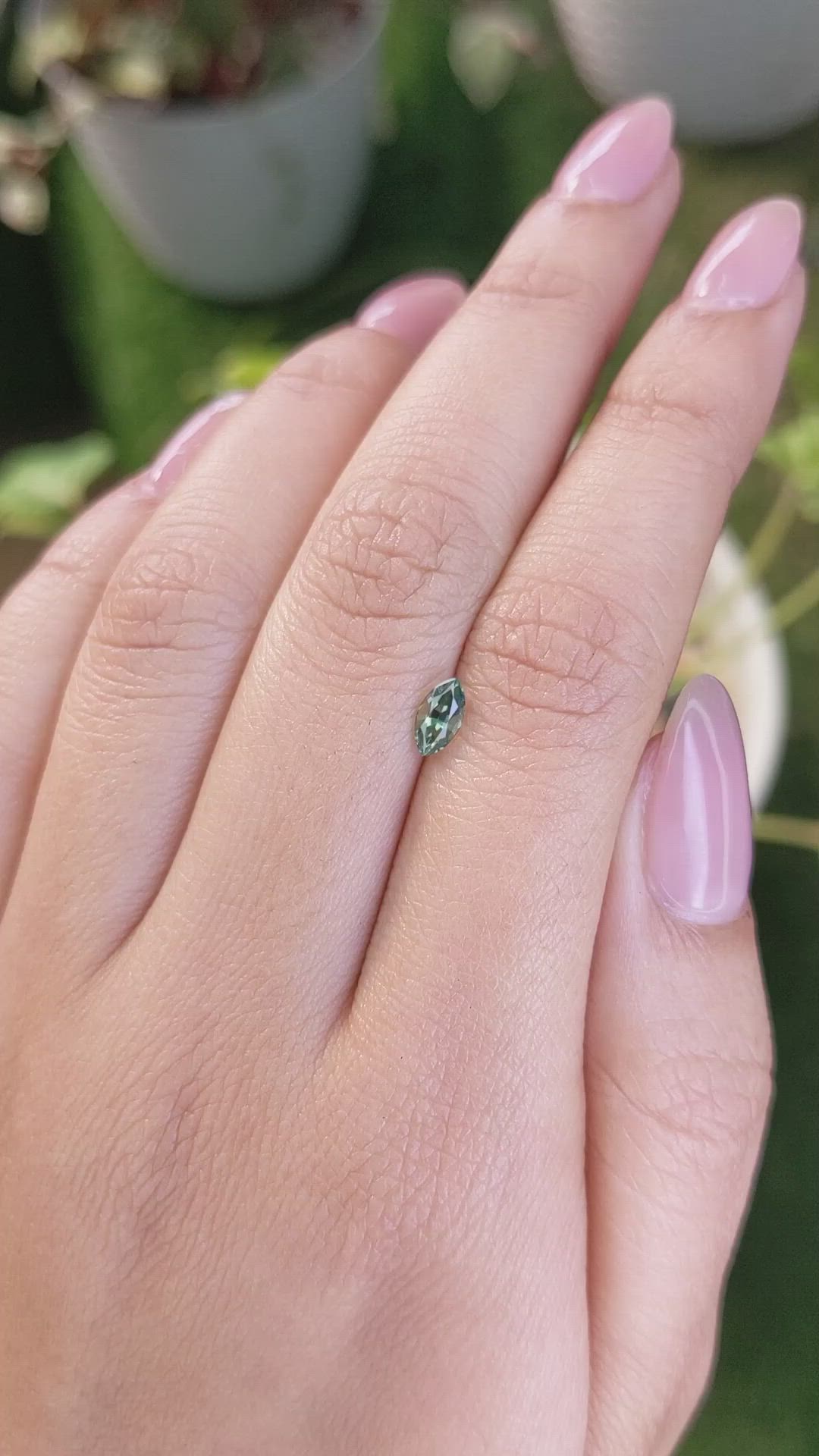 0.52 Ct. Green Sapphire from Madagascar Size Video