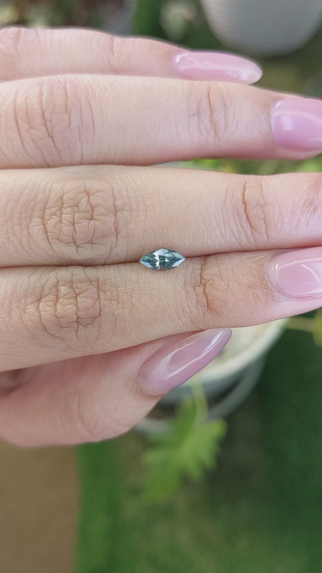 0.55 Ct. Greenish Blue Sapphire from Madagascar Size Video