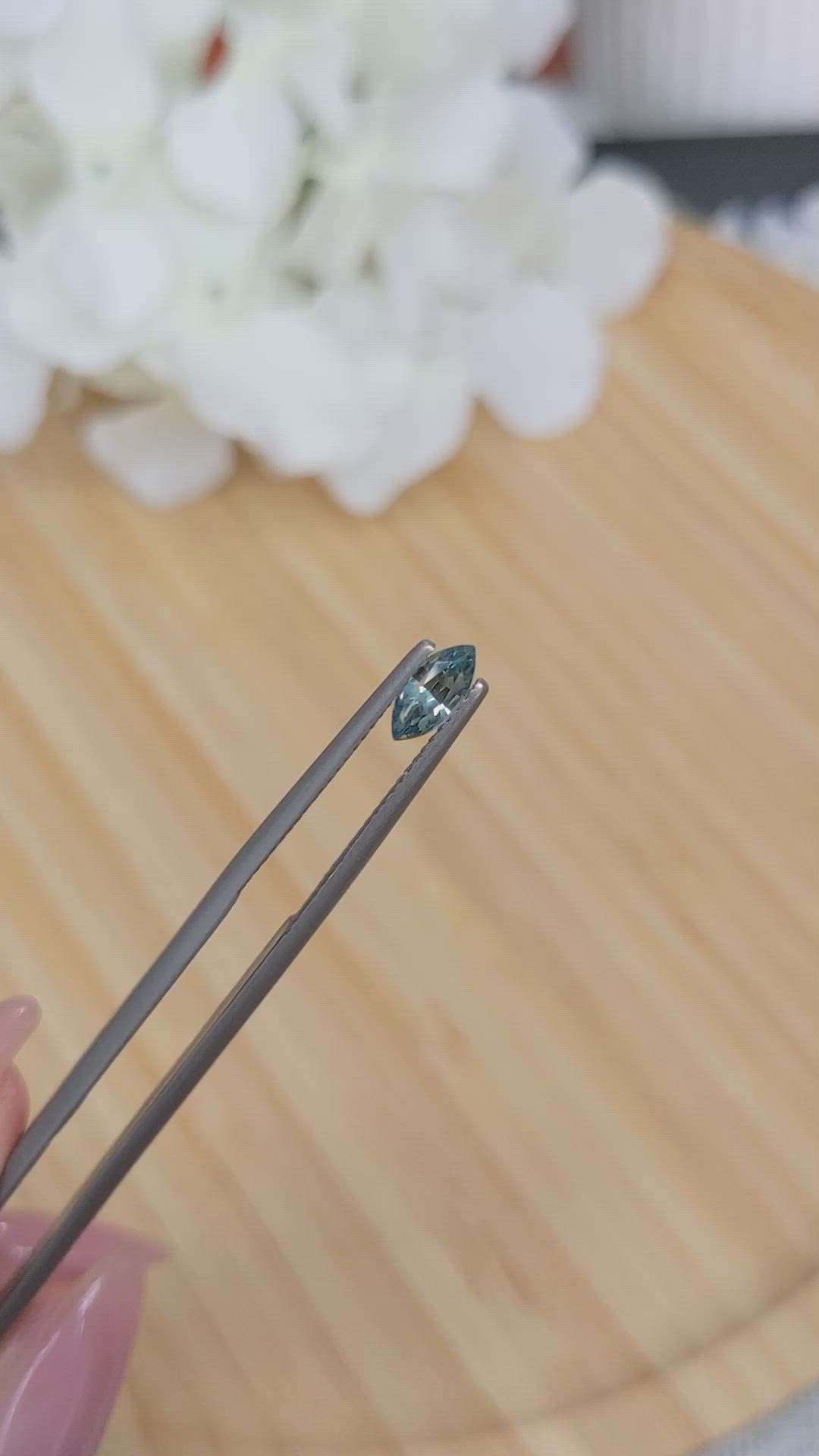 0.55 Ct. Greenish Blue Sapphire from Madagascar Size Video