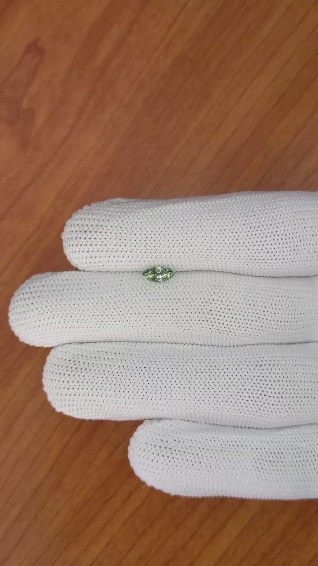 0.41 Ct. Bluish Green Sapphire from Madagascar Size Video