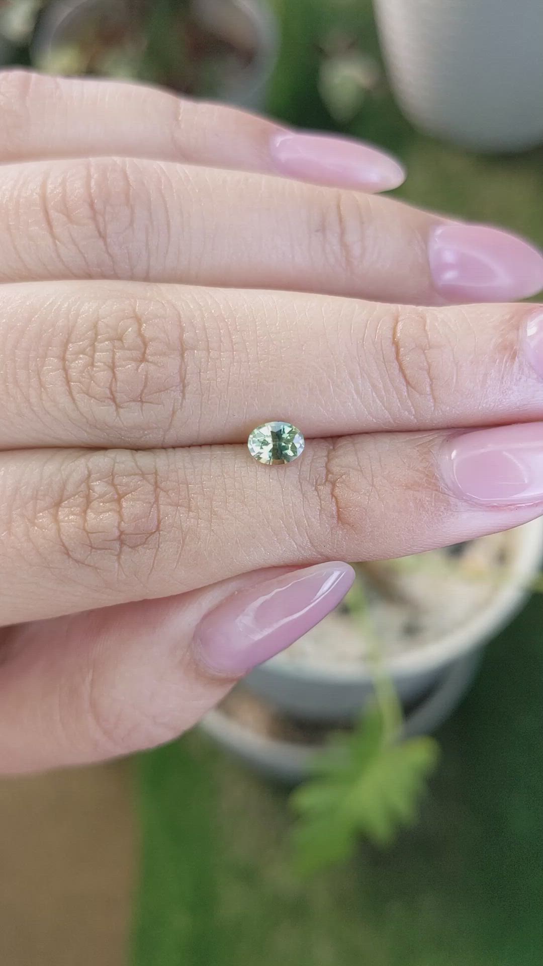 0.54 Ct. Greenish Yellow Sapphire from Madagascar Size Video